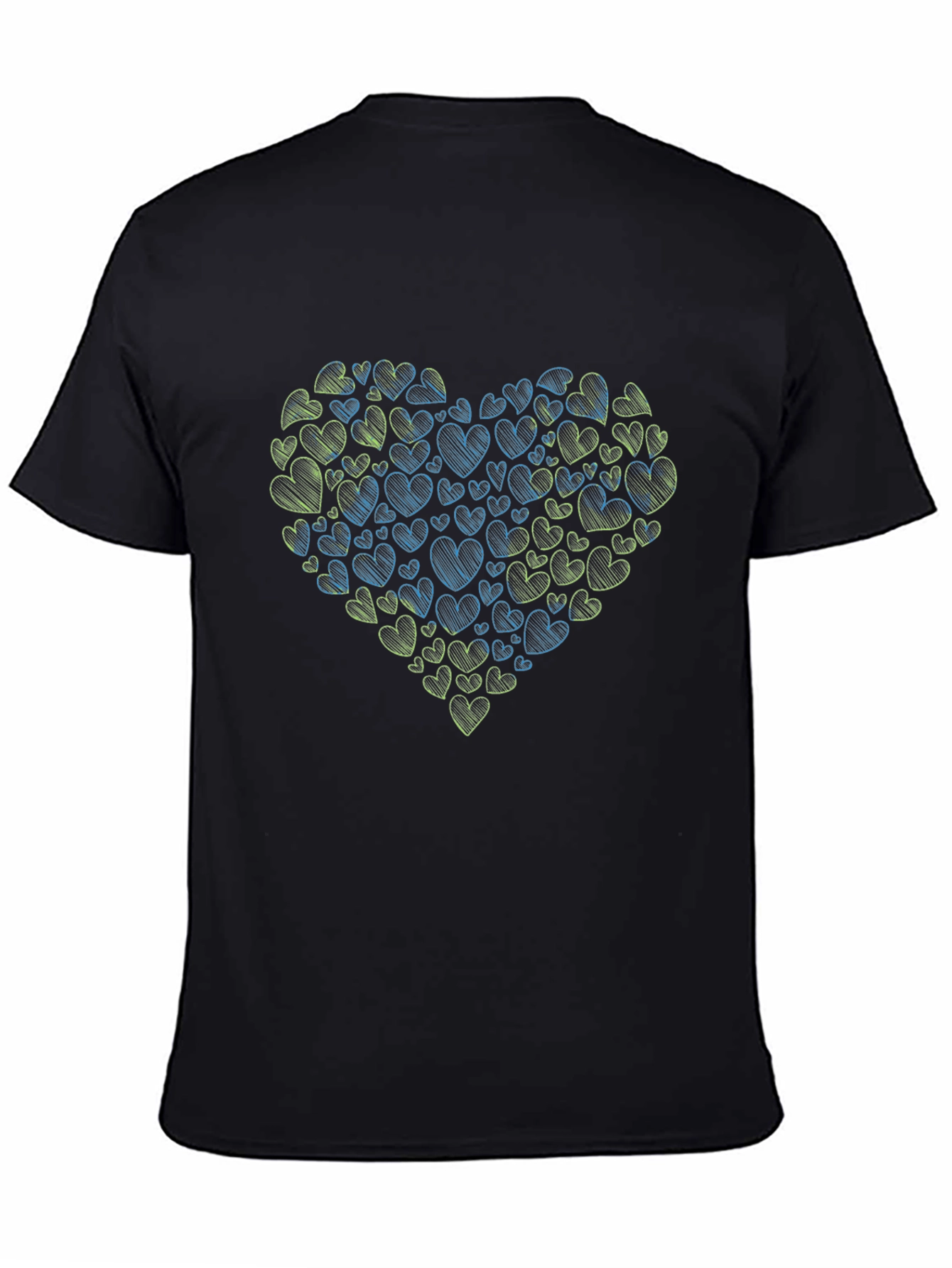 Heart Scribble Graphic Tee - Black