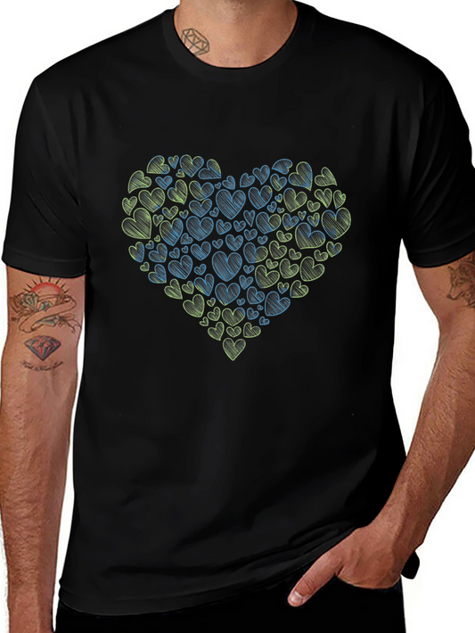 Heart Scribble Graphic Tee - Black