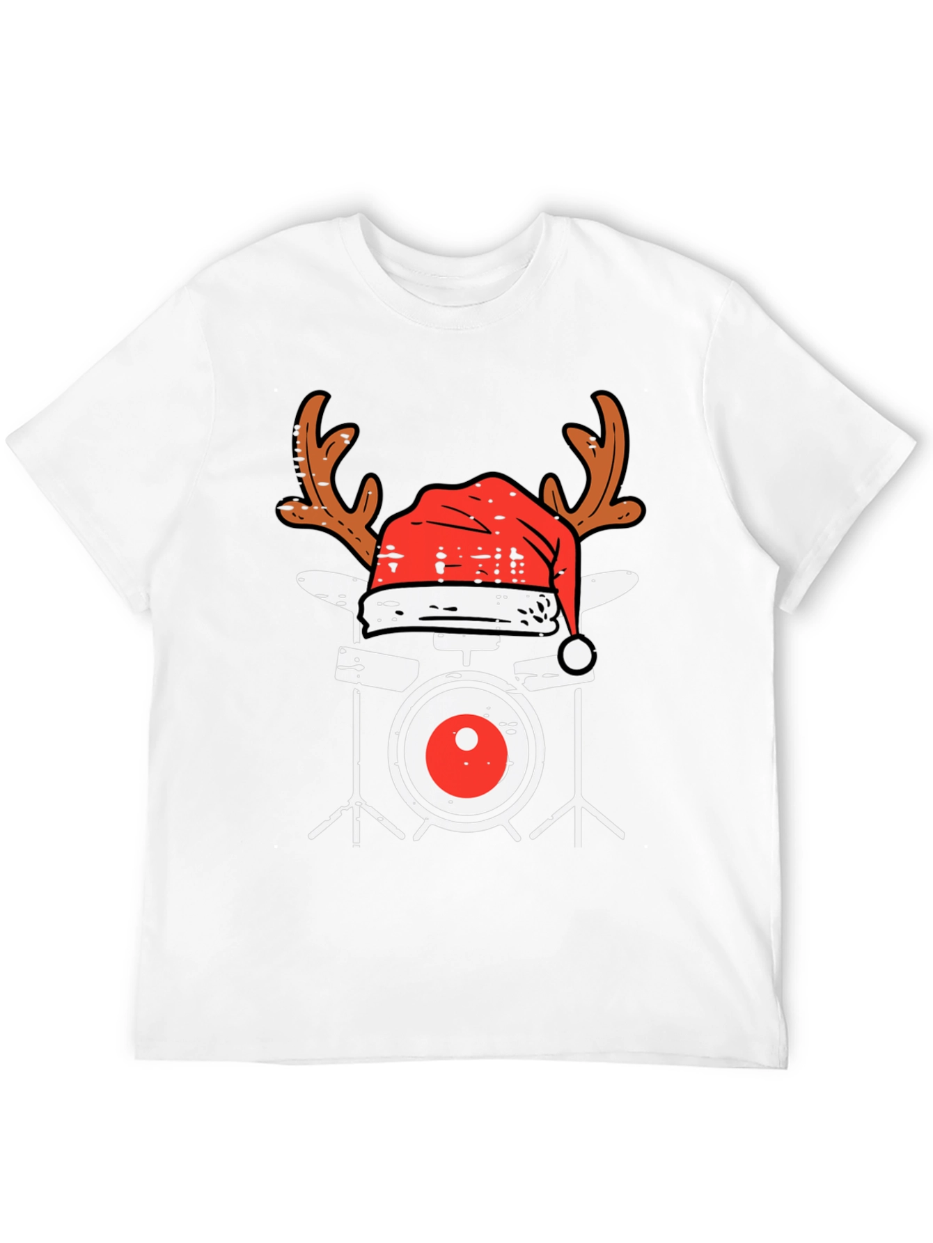 Christmas Drum Set T-Shirt - Holiday Music Tee