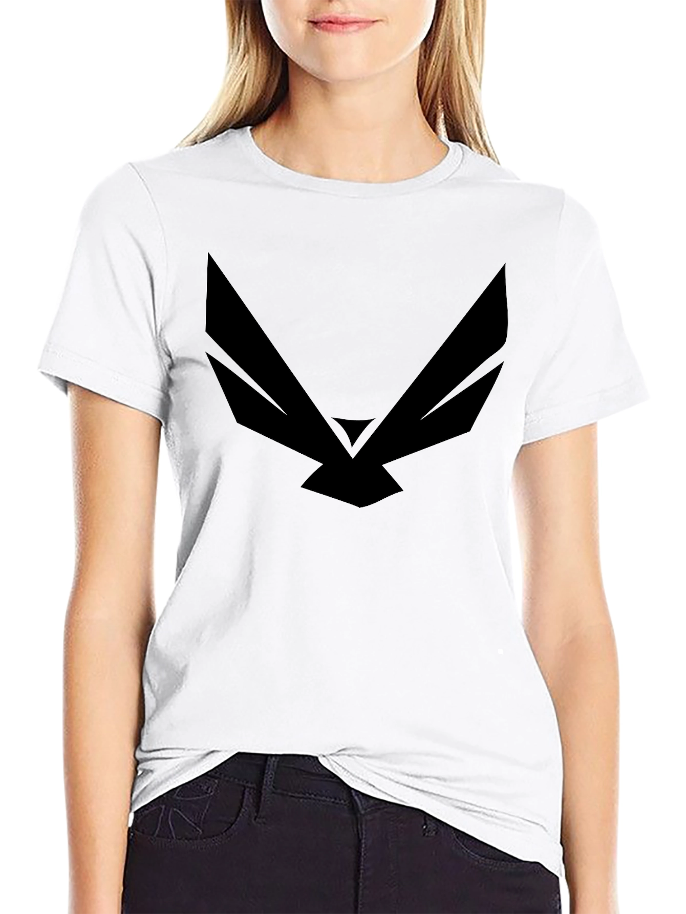 Black Graphic Tee - Modern Wingspan Design