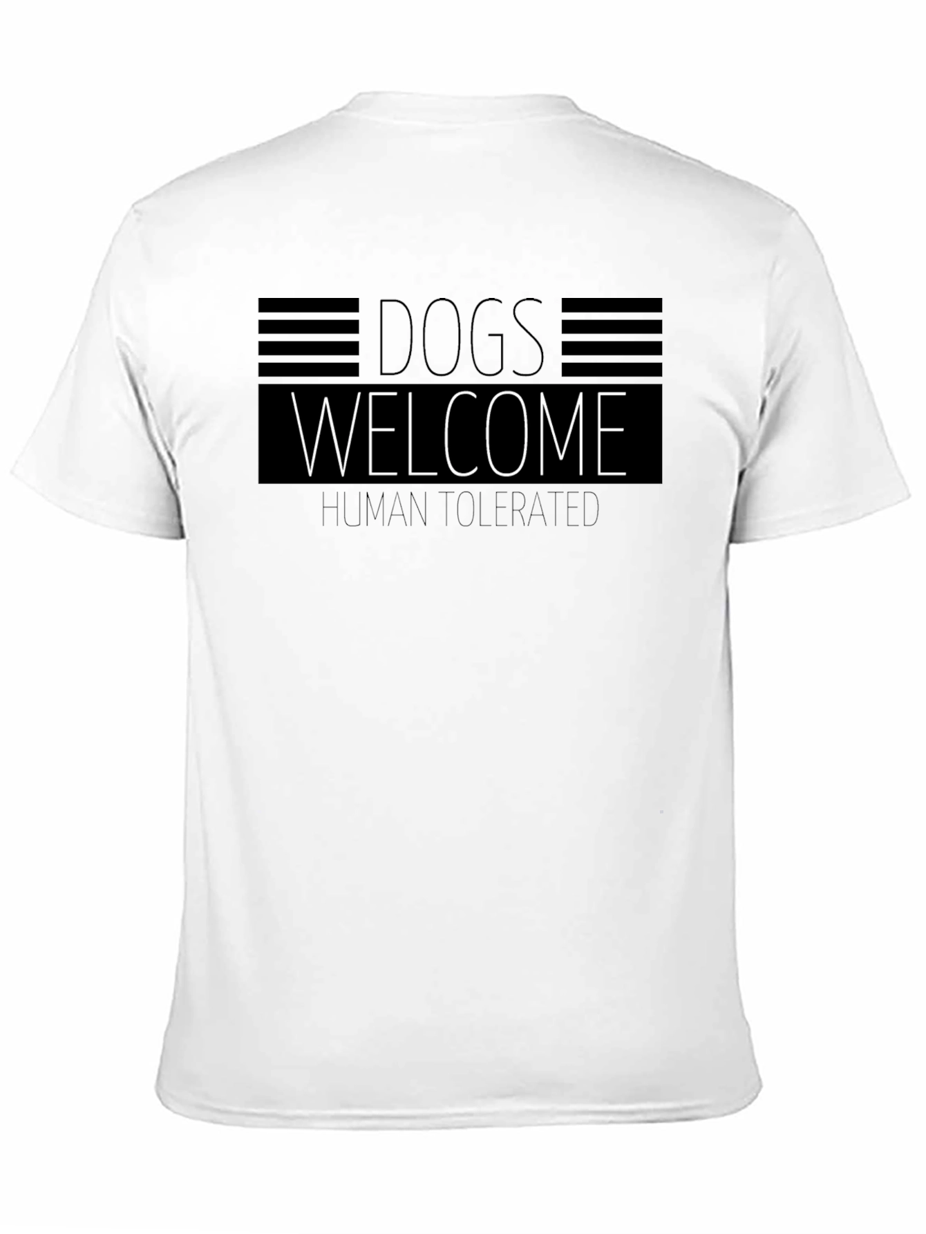 Dogs Welcome Human Tolerated Black Graphic Tee