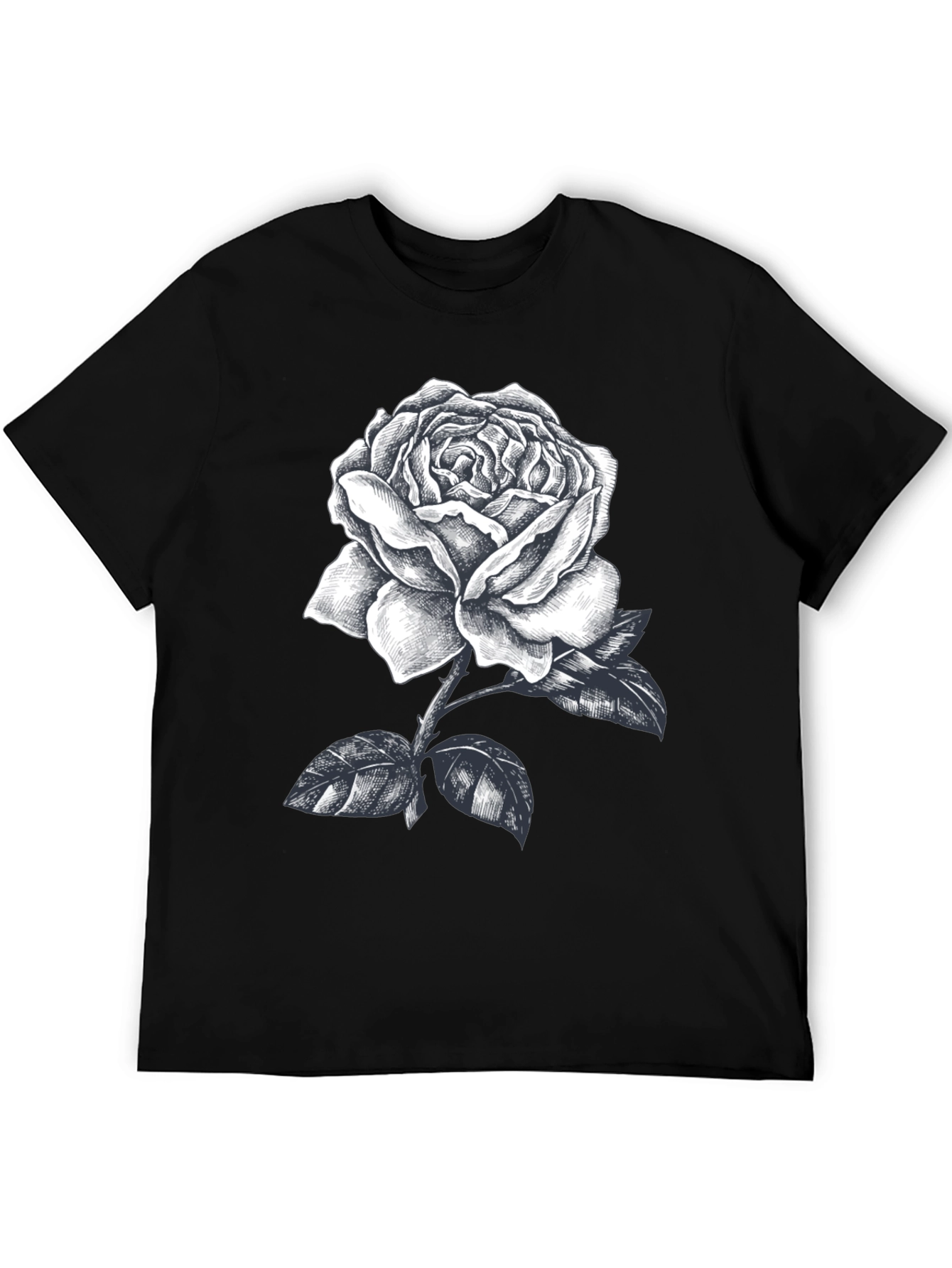Rose Graphic Tee - Mens Black Short Sleeve