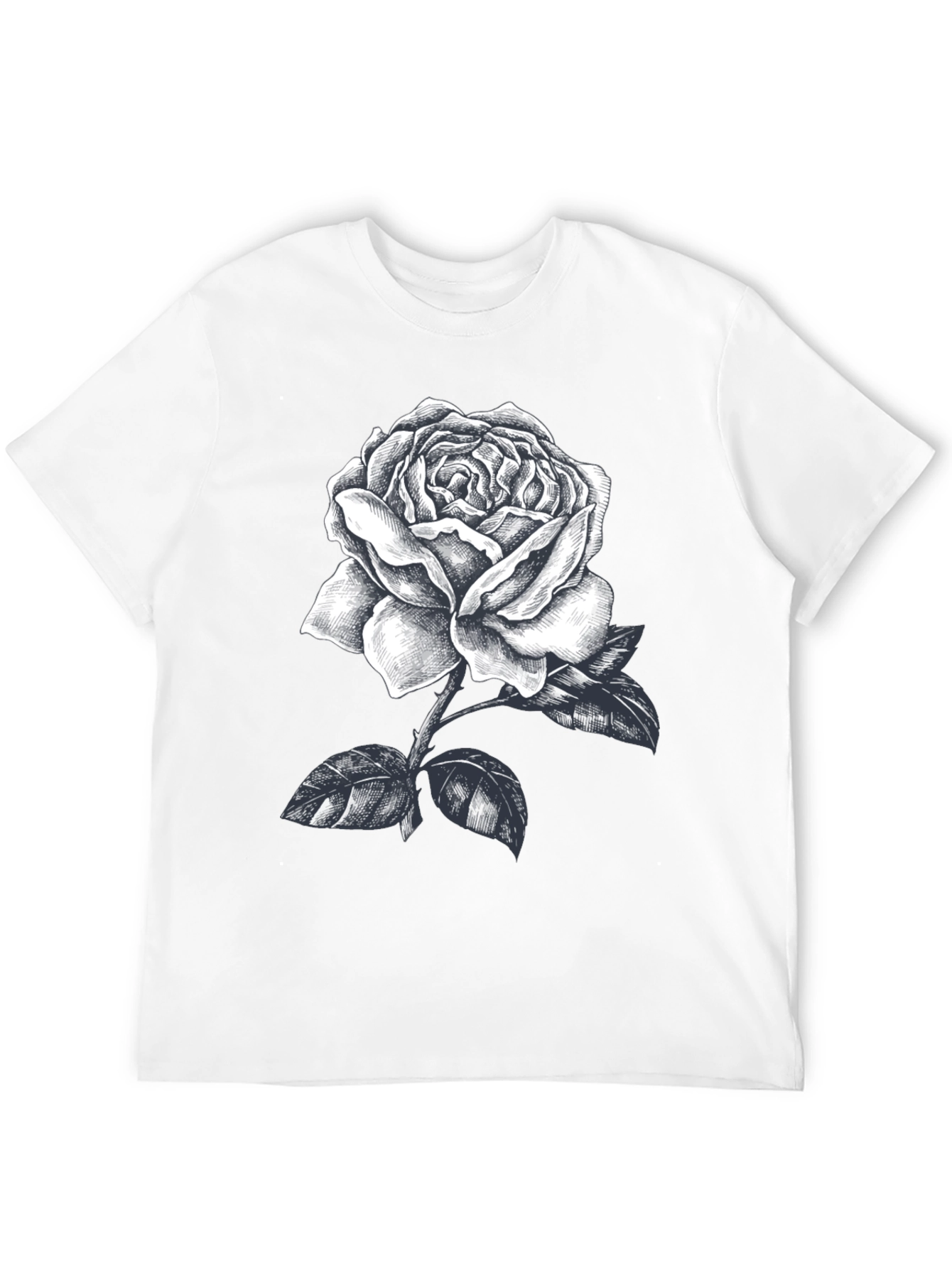 Rose Graphic Tee - Mens Black Short Sleeve