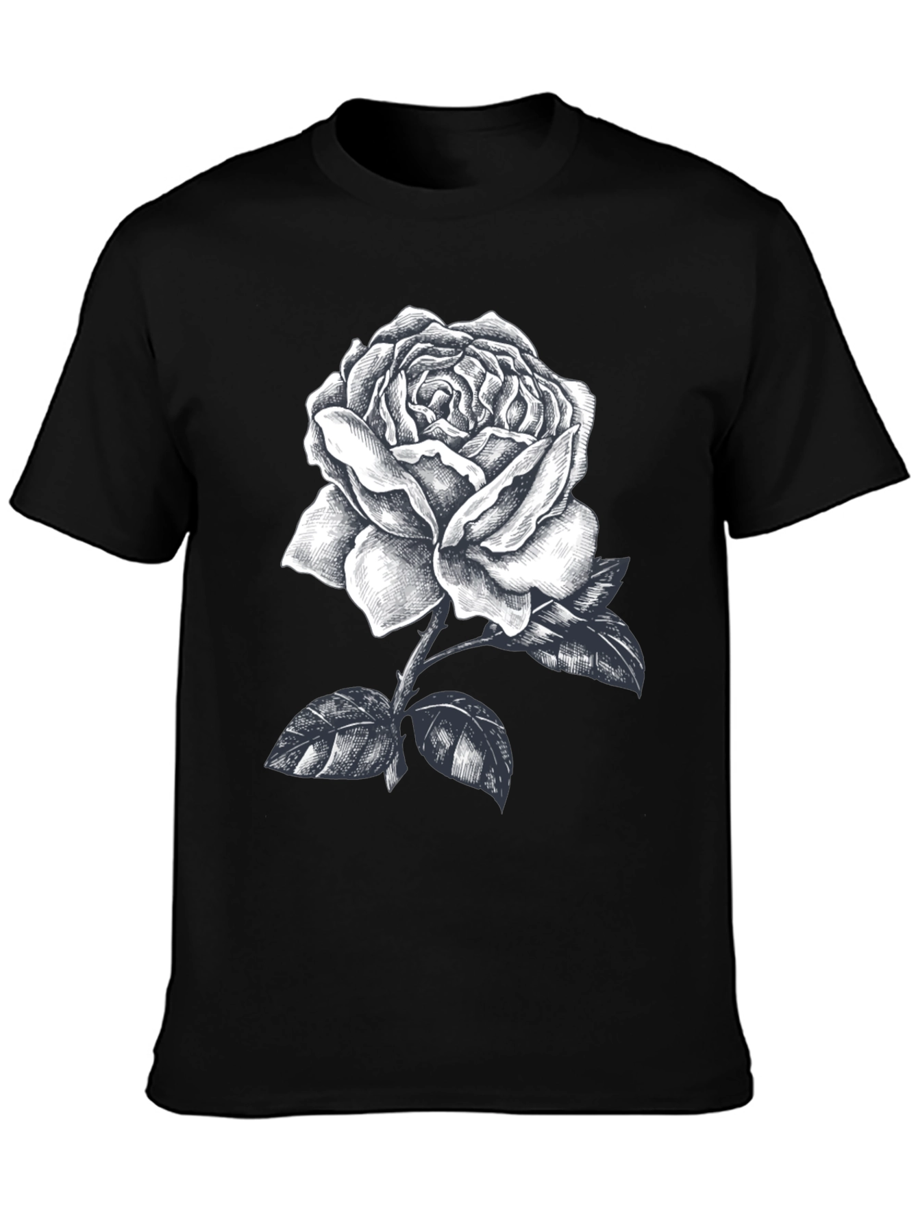 Rose Graphic Tee - Mens Black Short Sleeve