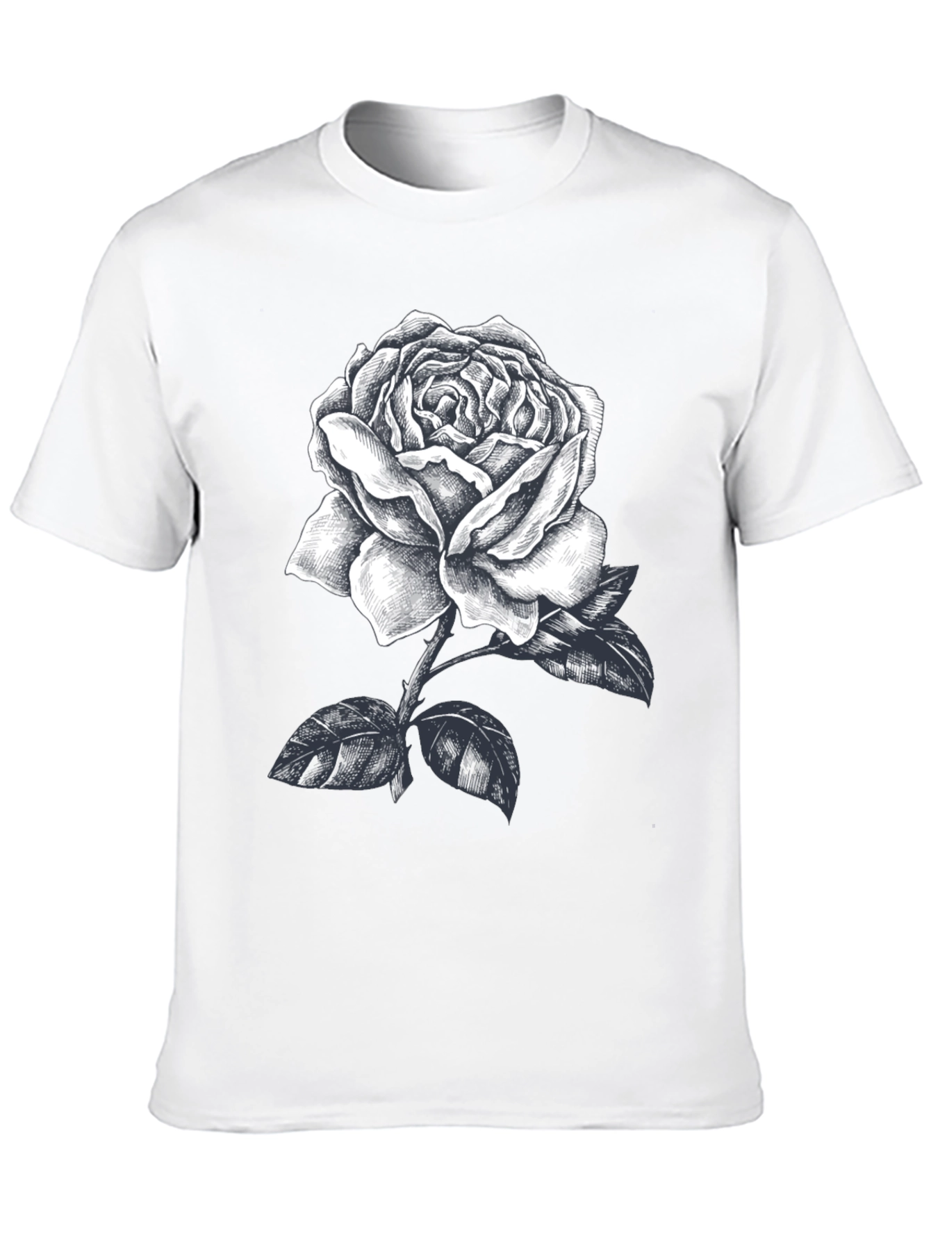 Rose Graphic Tee - Mens Black Short Sleeve