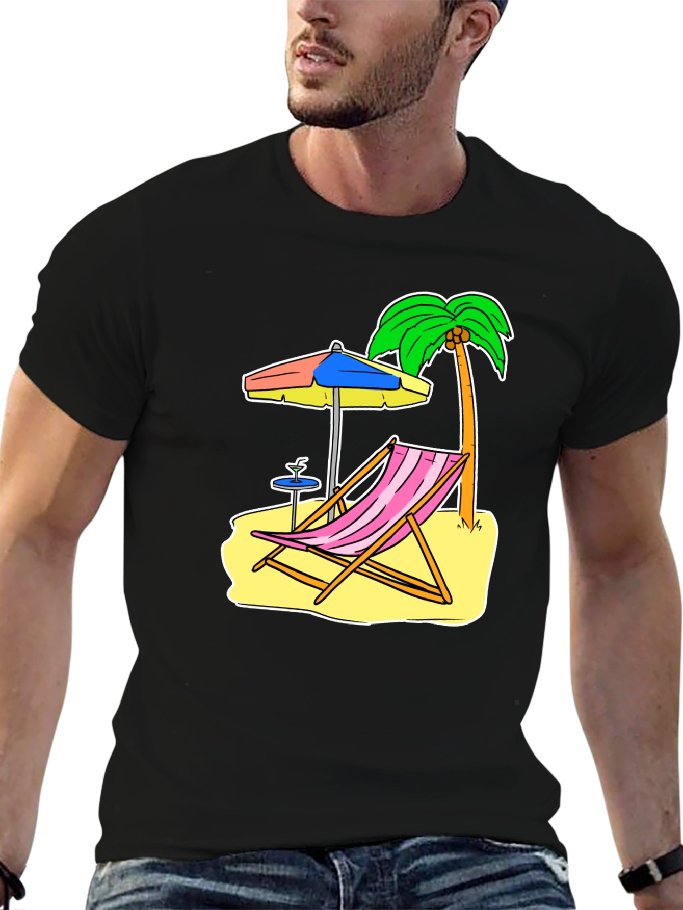 Beach Scene Graphic Tee - Relax in Style