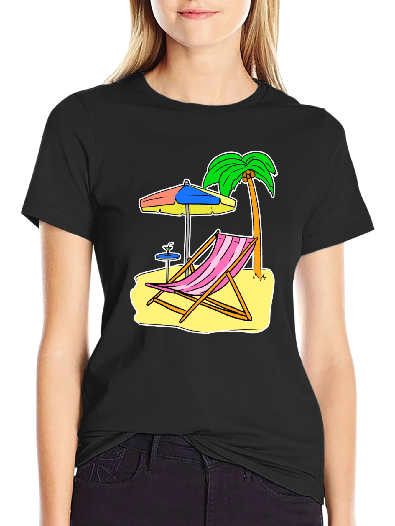 Beach Scene Graphic Tee - Relax in Style