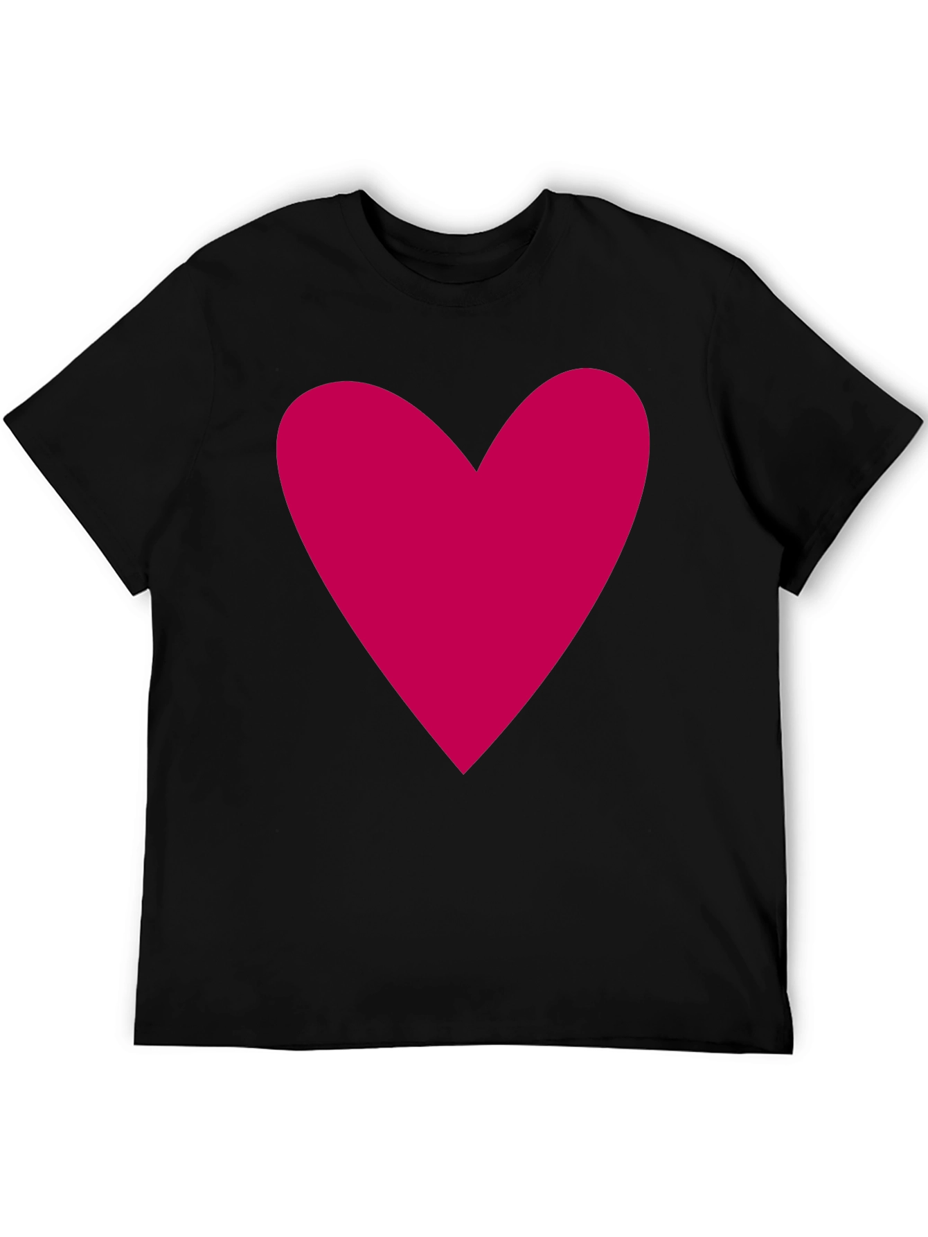 Heart Graphic Black T-Shirt Casual Cotton Tee