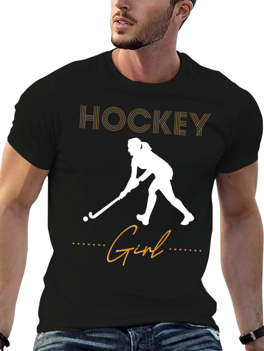 Hockey Girl Graphic Tee - Sporty Womens T-Shirt