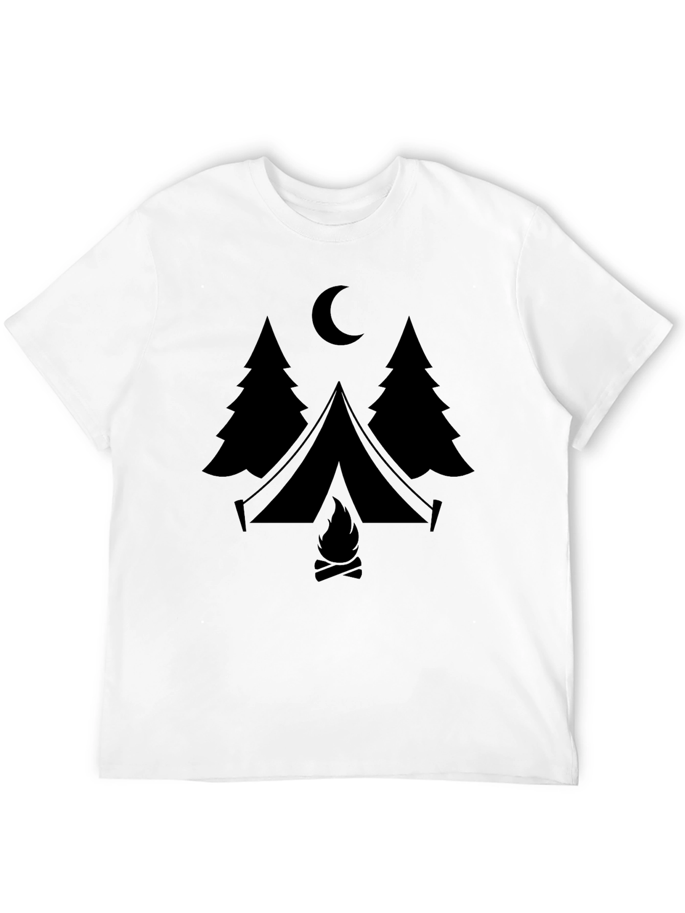 Camping Scene Graphic Tee - Black