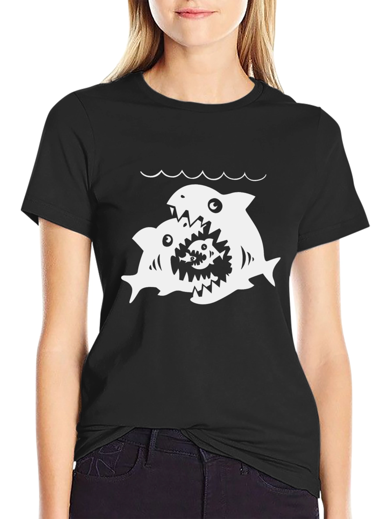 Shark Inception Black T-Shirt