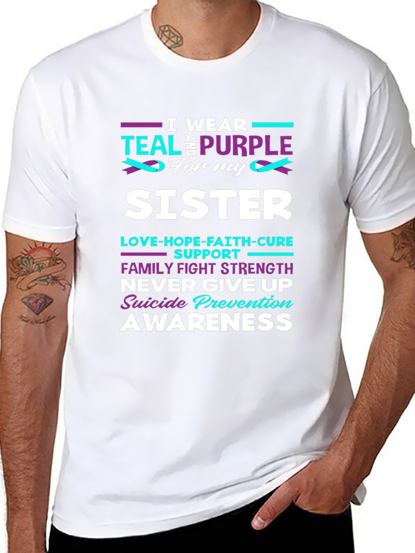 Teal & Purple Sister Suicide Awareness T-Shirt