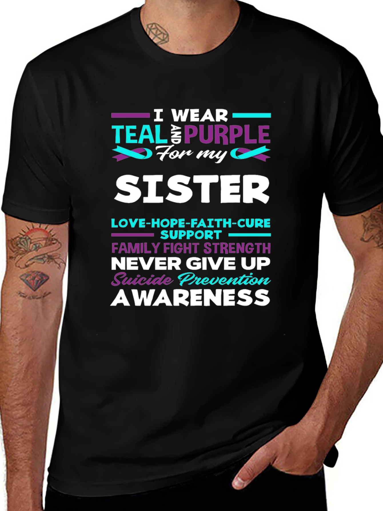 Teal & Purple Sister Suicide Awareness T-Shirt