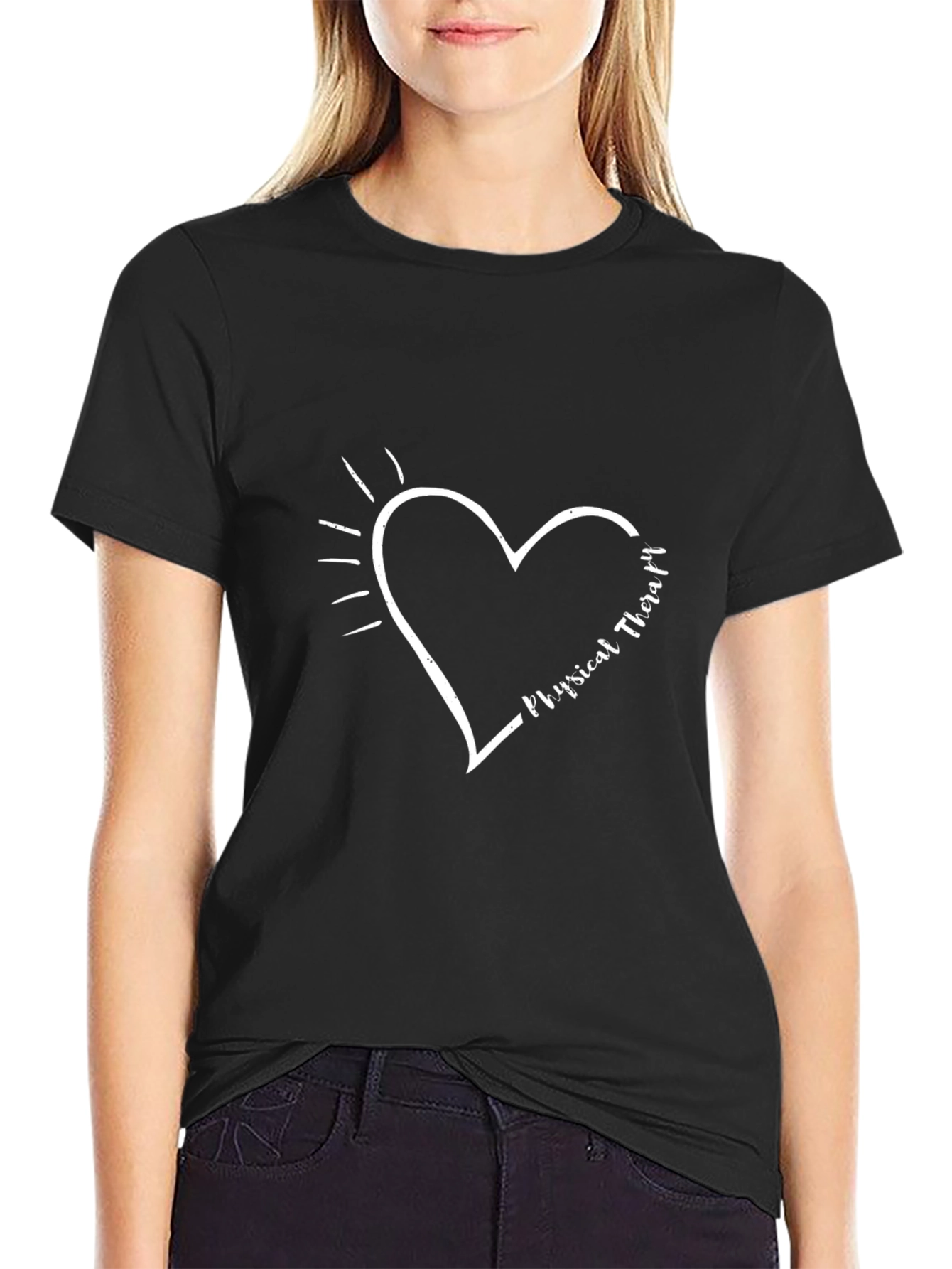 Physical Therapy Heart Graphic T-Shirt - Black