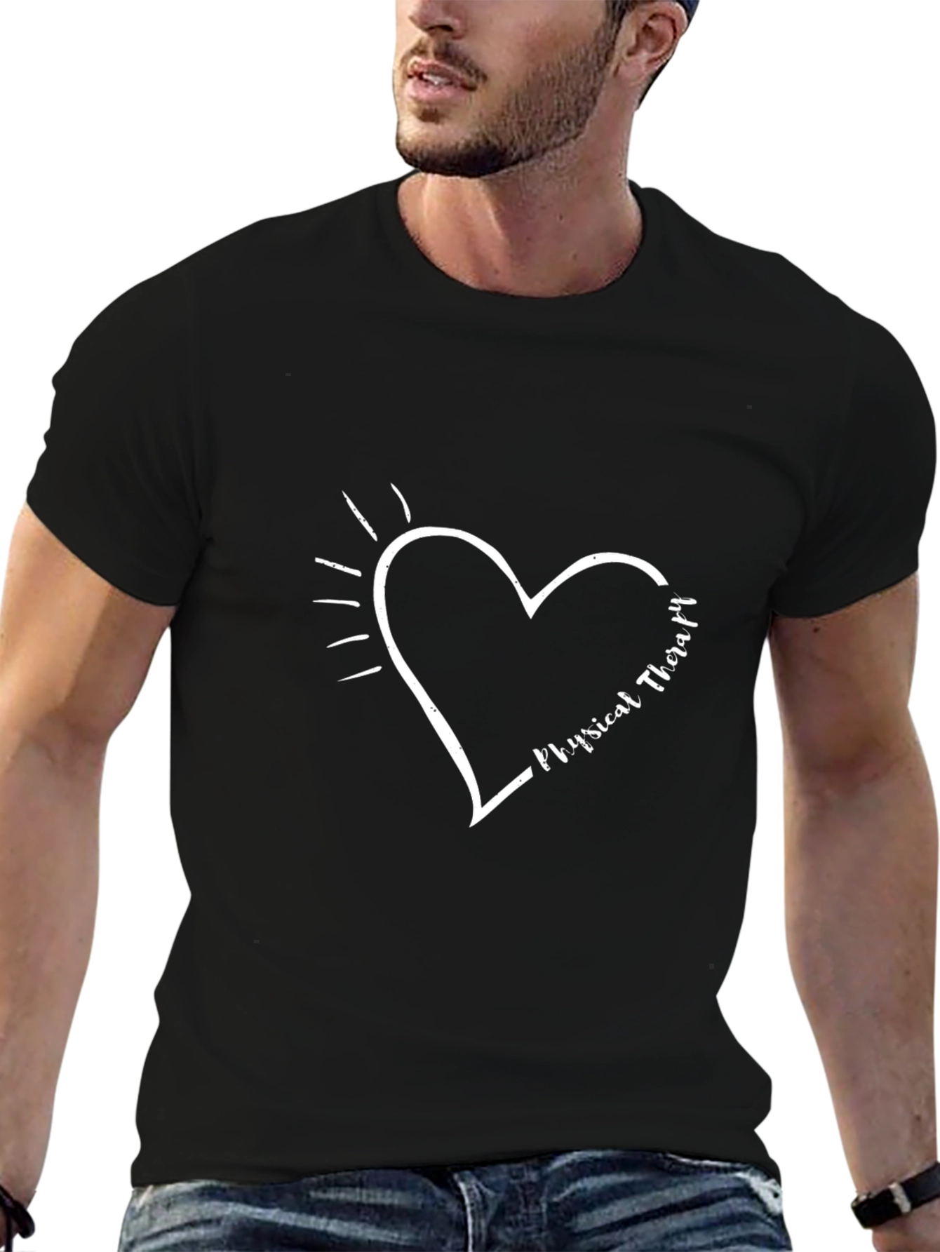Physical Therapy Heart Graphic T-Shirt - Black