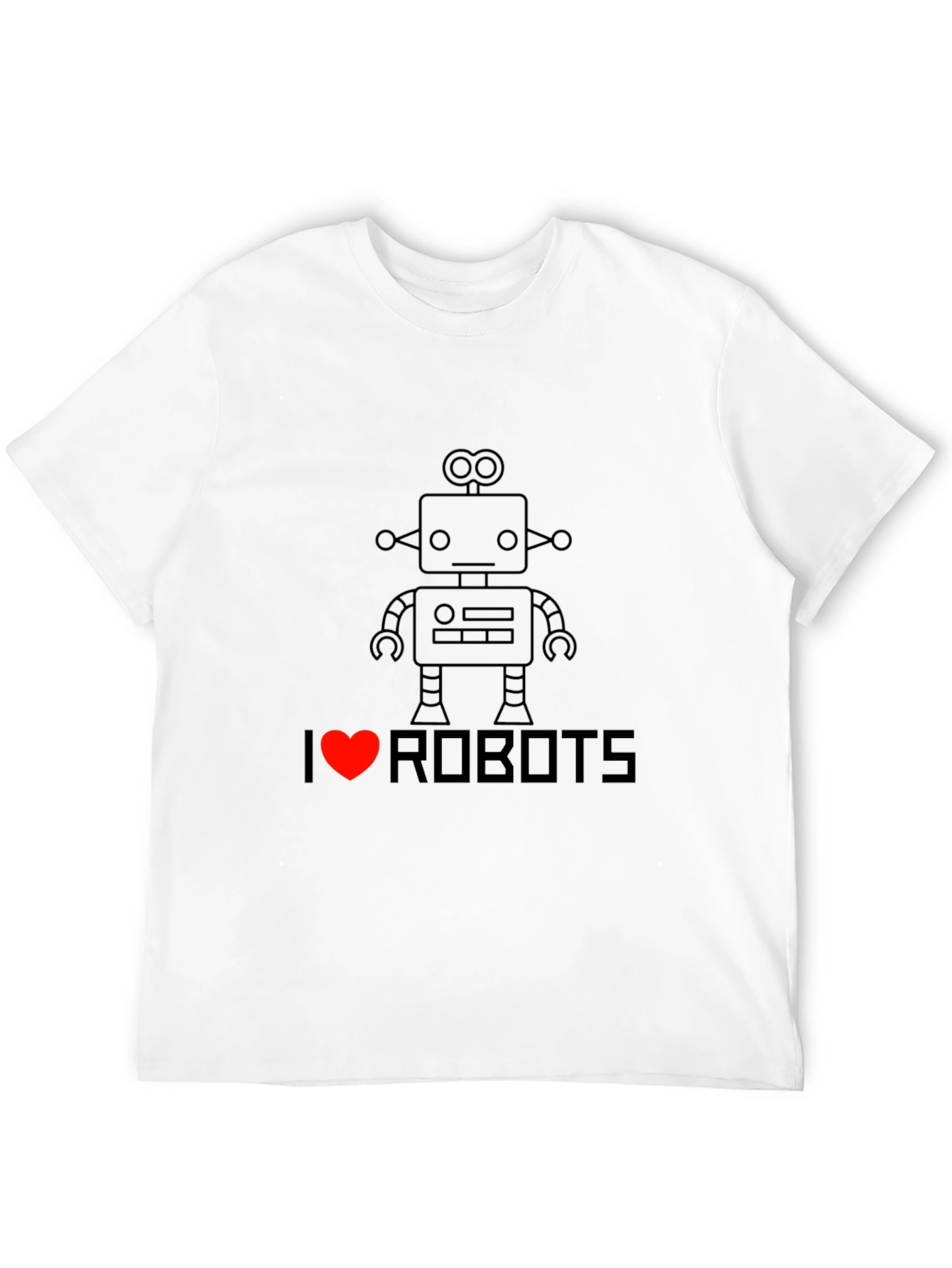 I Heart Robots T-Shirt - Black Graphic Tee