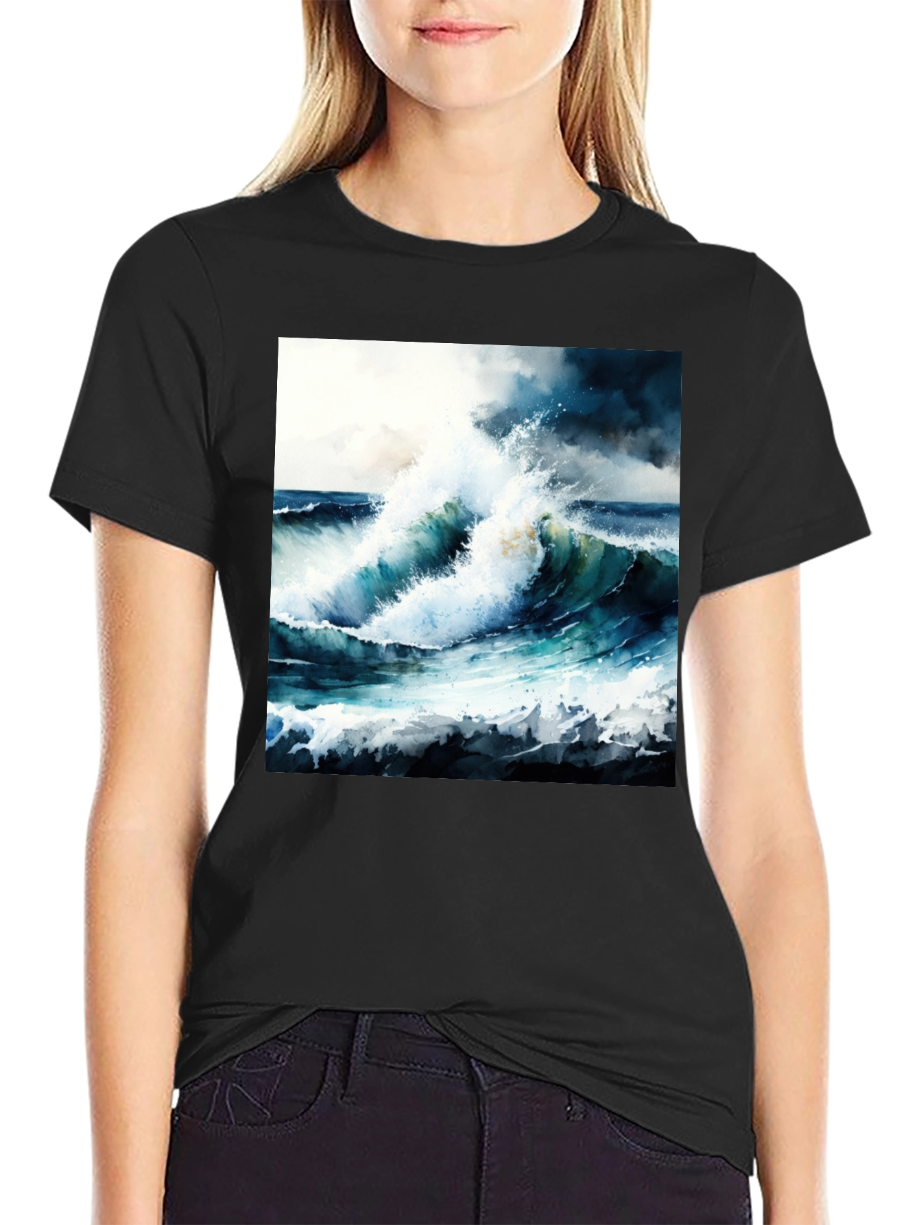 Ocean Wave Art Tee - Coastal Style Shirt