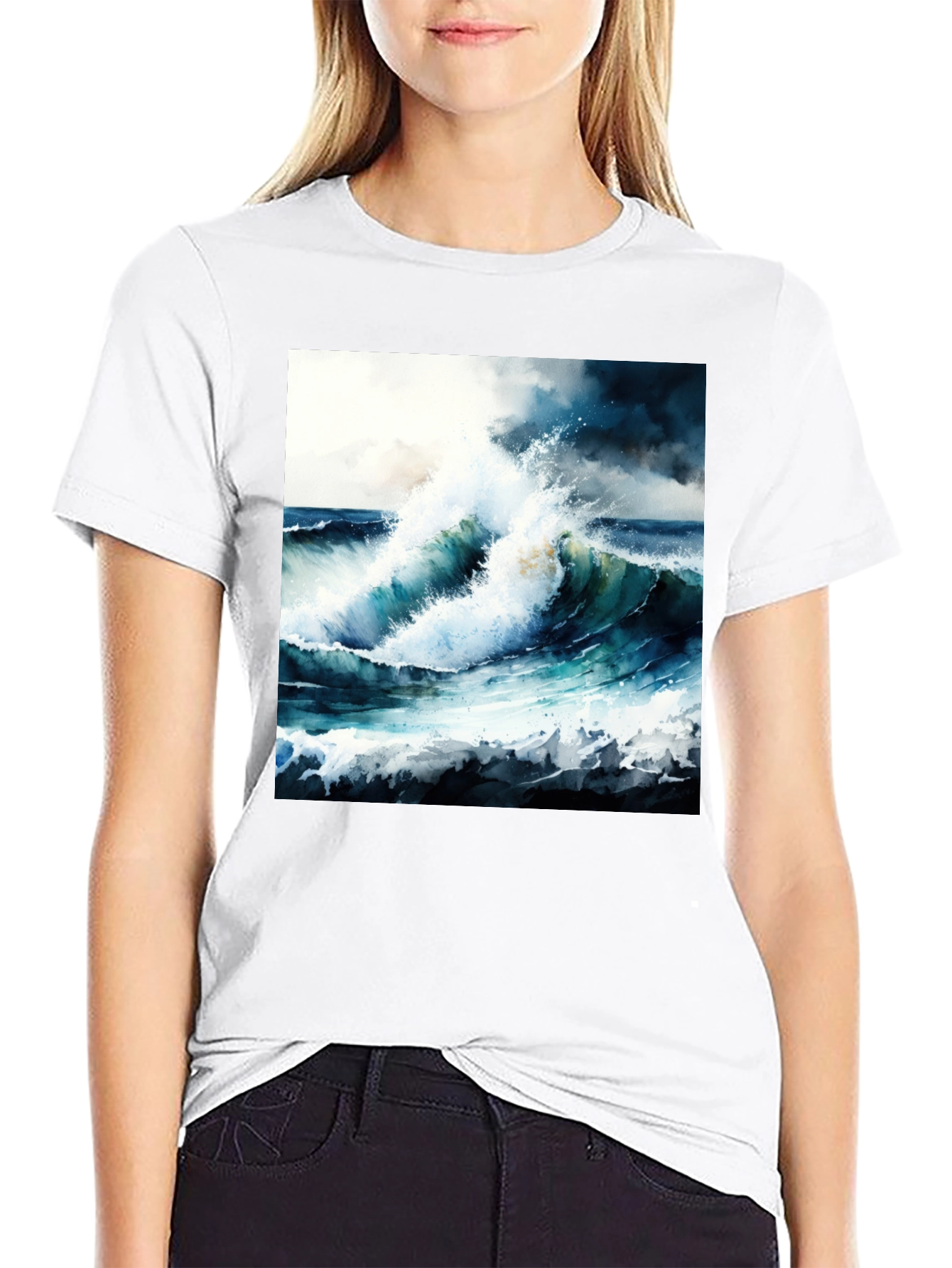 Ocean Wave Art Tee - Coastal Style Shirt