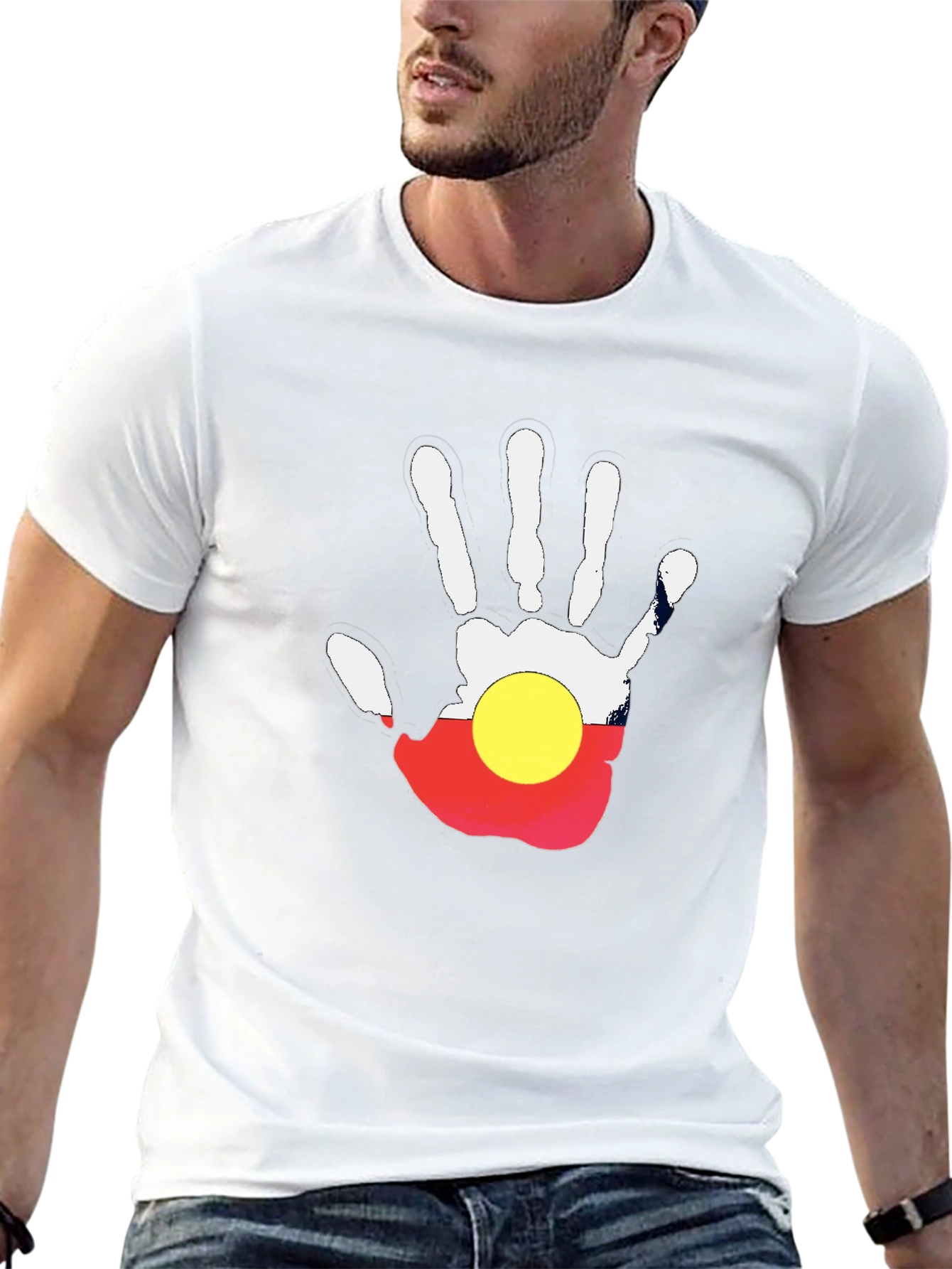 Aboriginal Flag Hand Print T-Shirt
