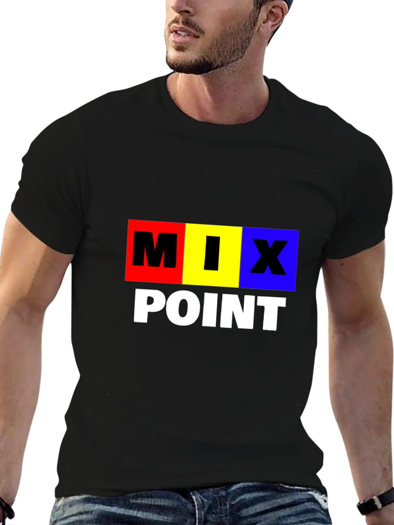Mix Point Graphic T-Shirt - Black