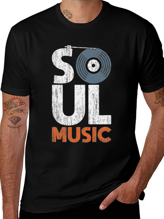 Soul Music Vinyl Record Graphic Tee - Black