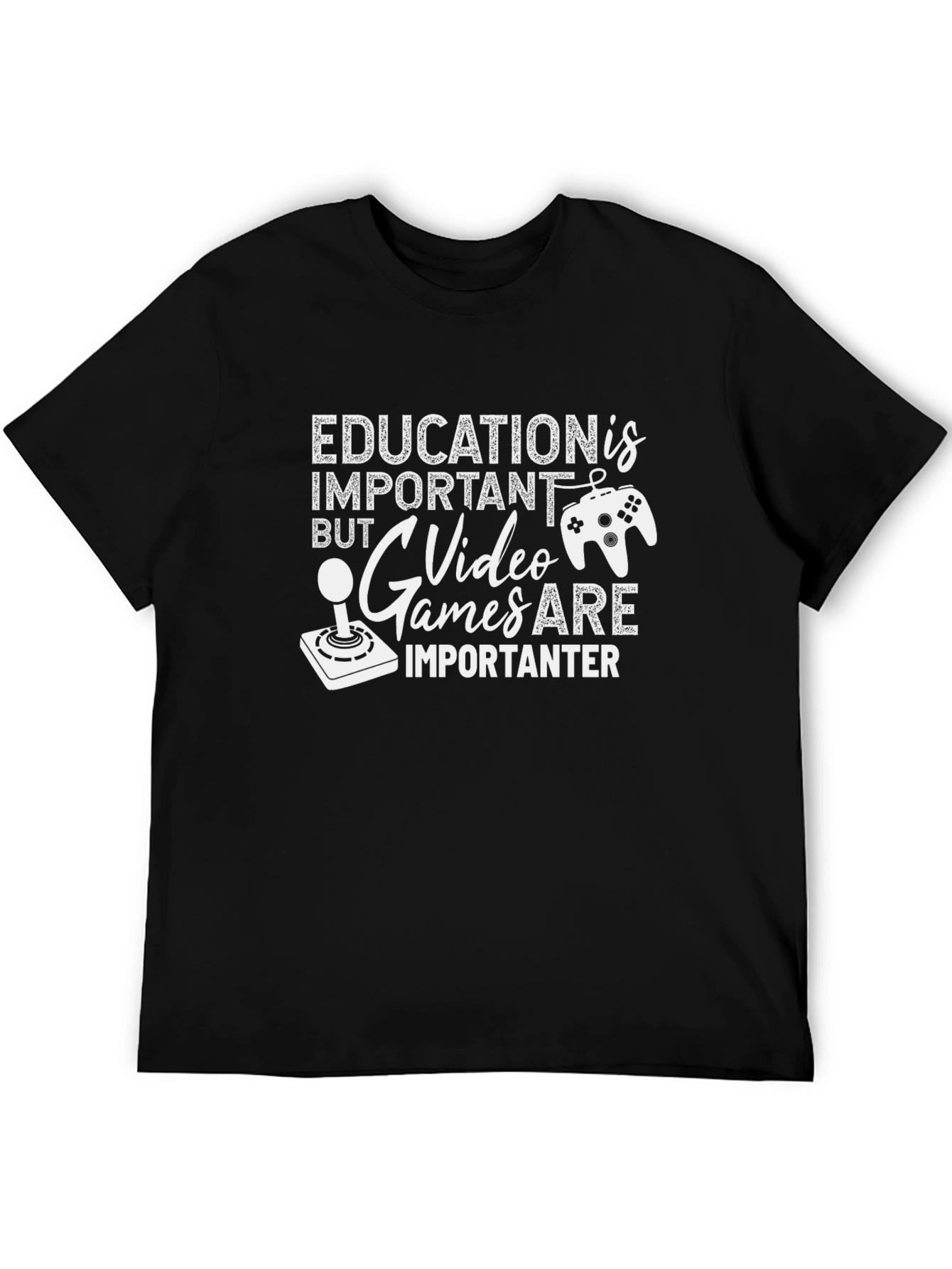 Funny Gamer T-Shirt - Education vs. Video Games
