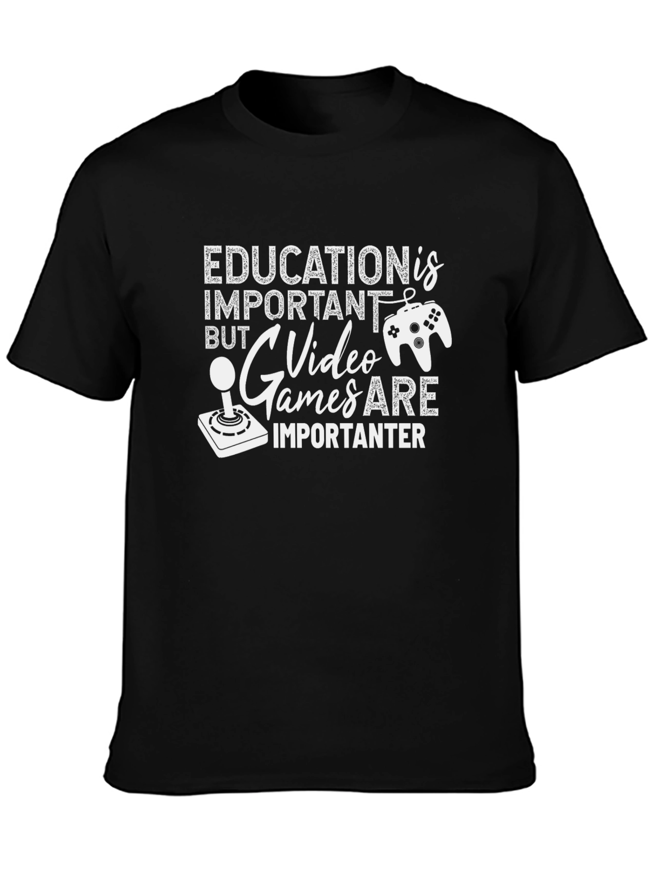 Funny Gamer T-Shirt - Education vs. Video Games