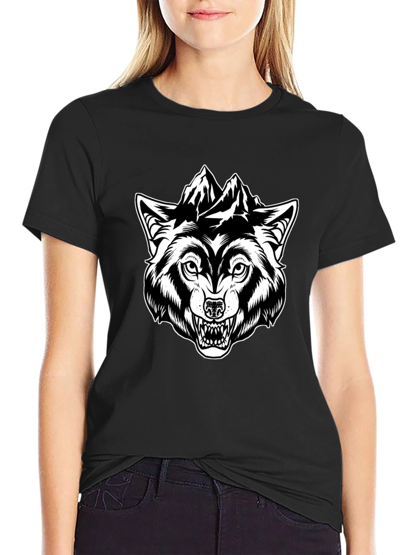 Wolf Mountain Graphic Tee - Black
