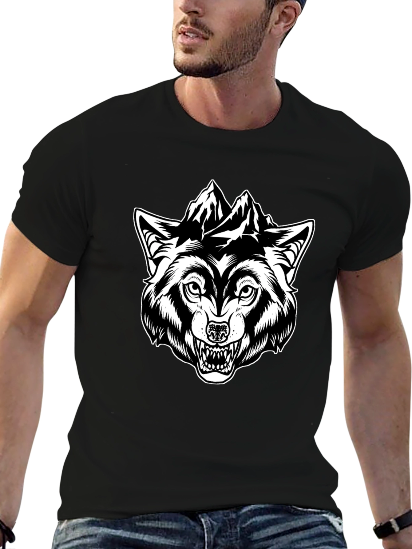 Wolf Mountain Graphic Tee - Black