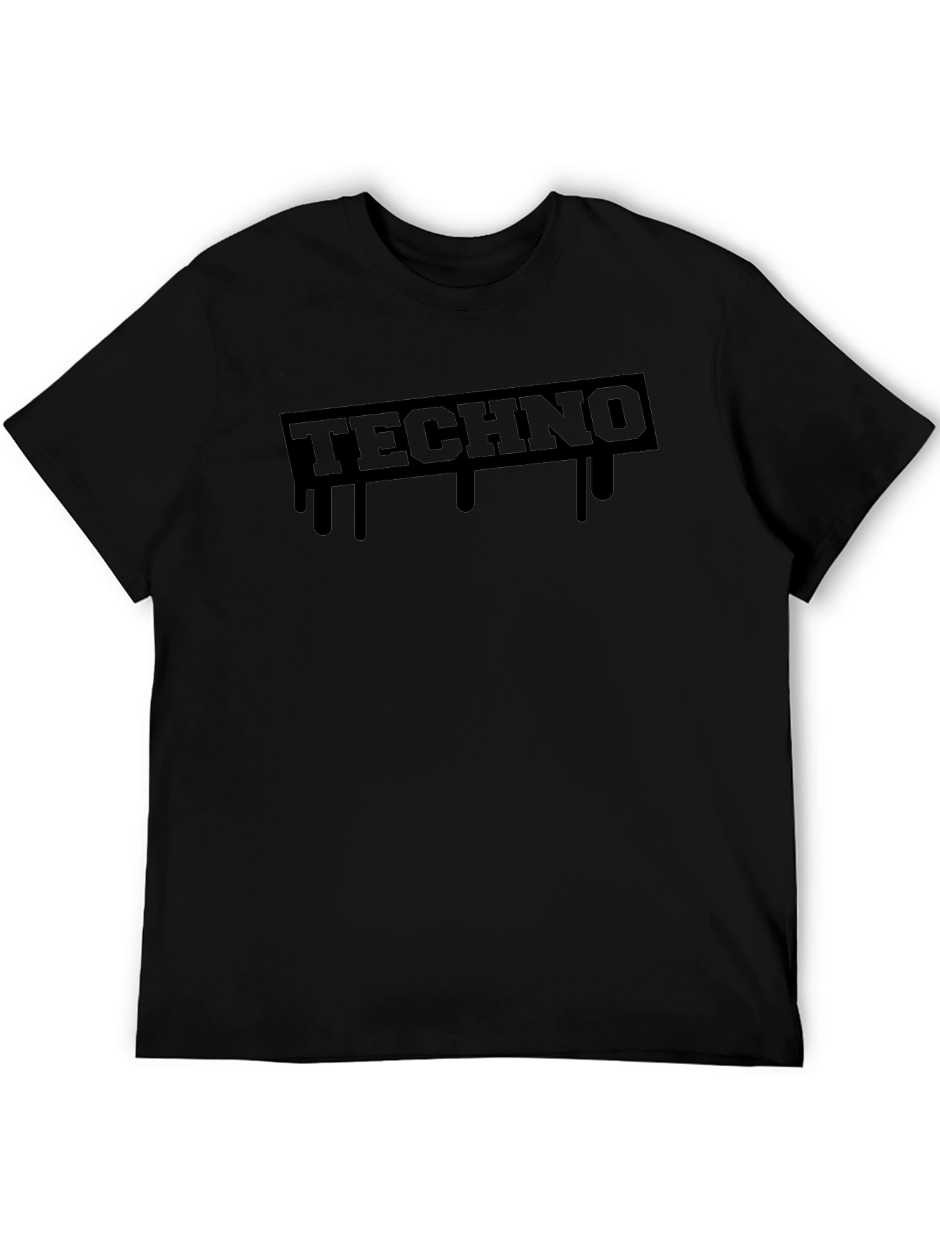 Techno Drip Graphic T-Shirt - Black