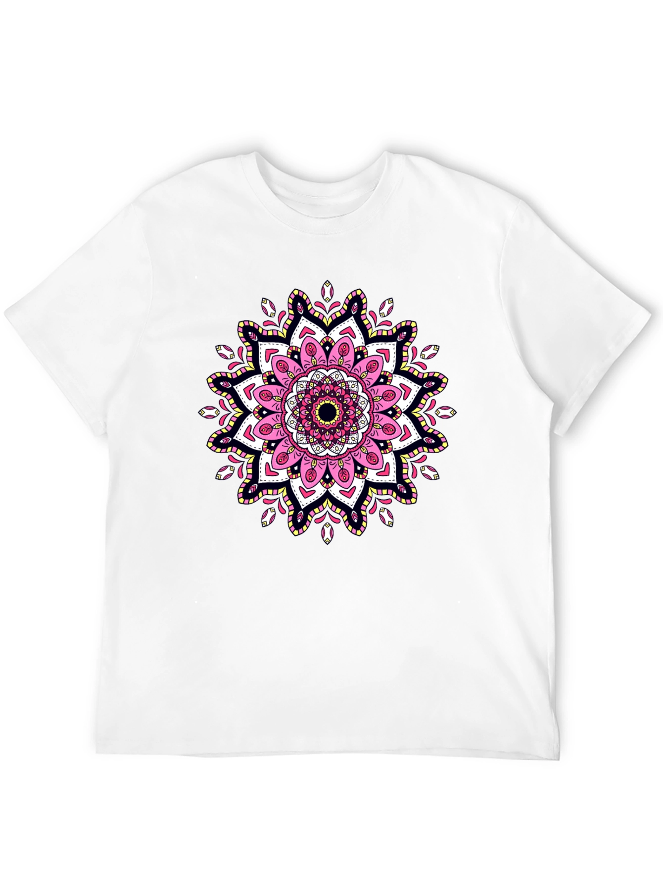 Mandala Print Black T-Shirt