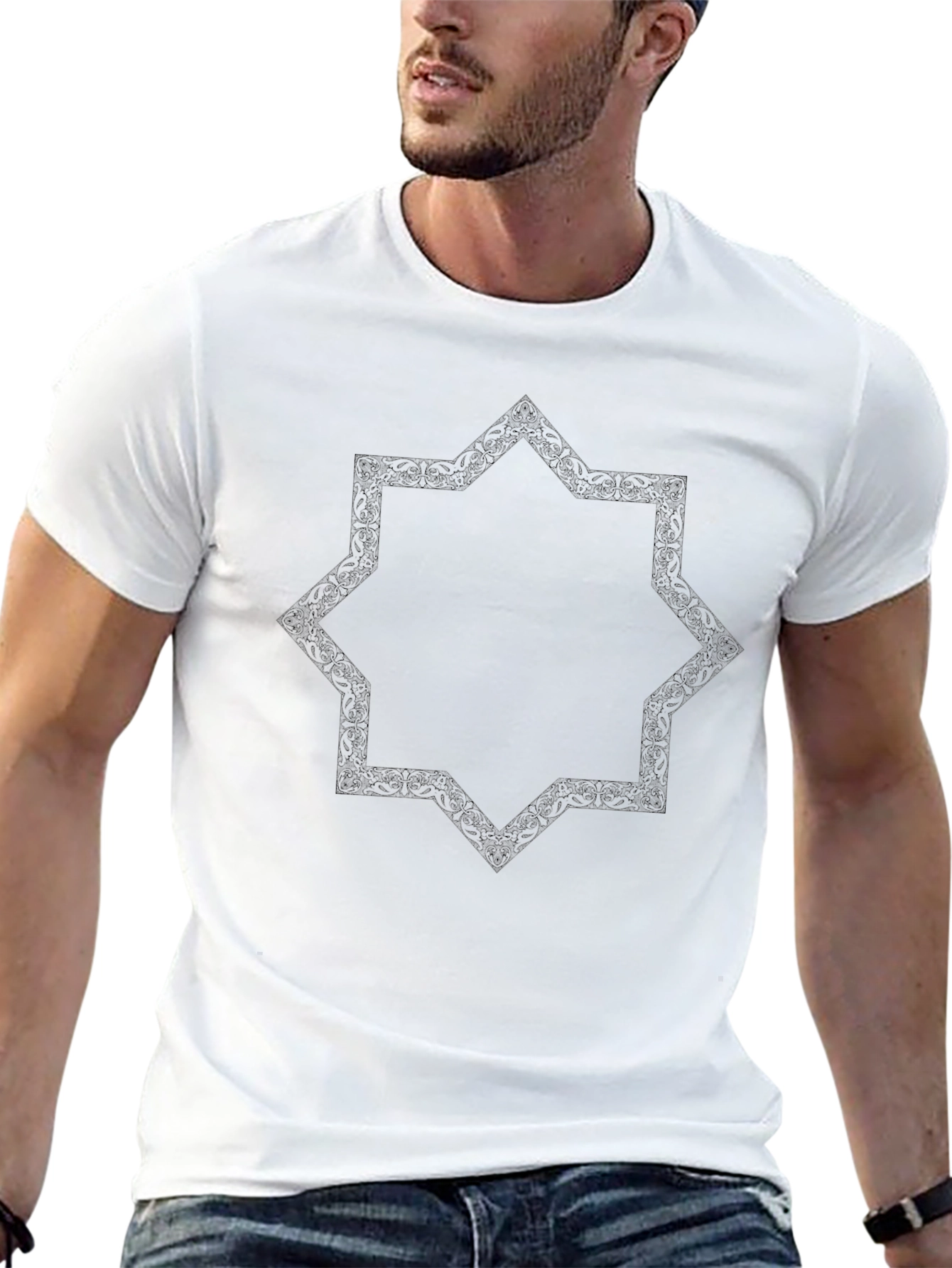 Geometric Star Black T-Shirt