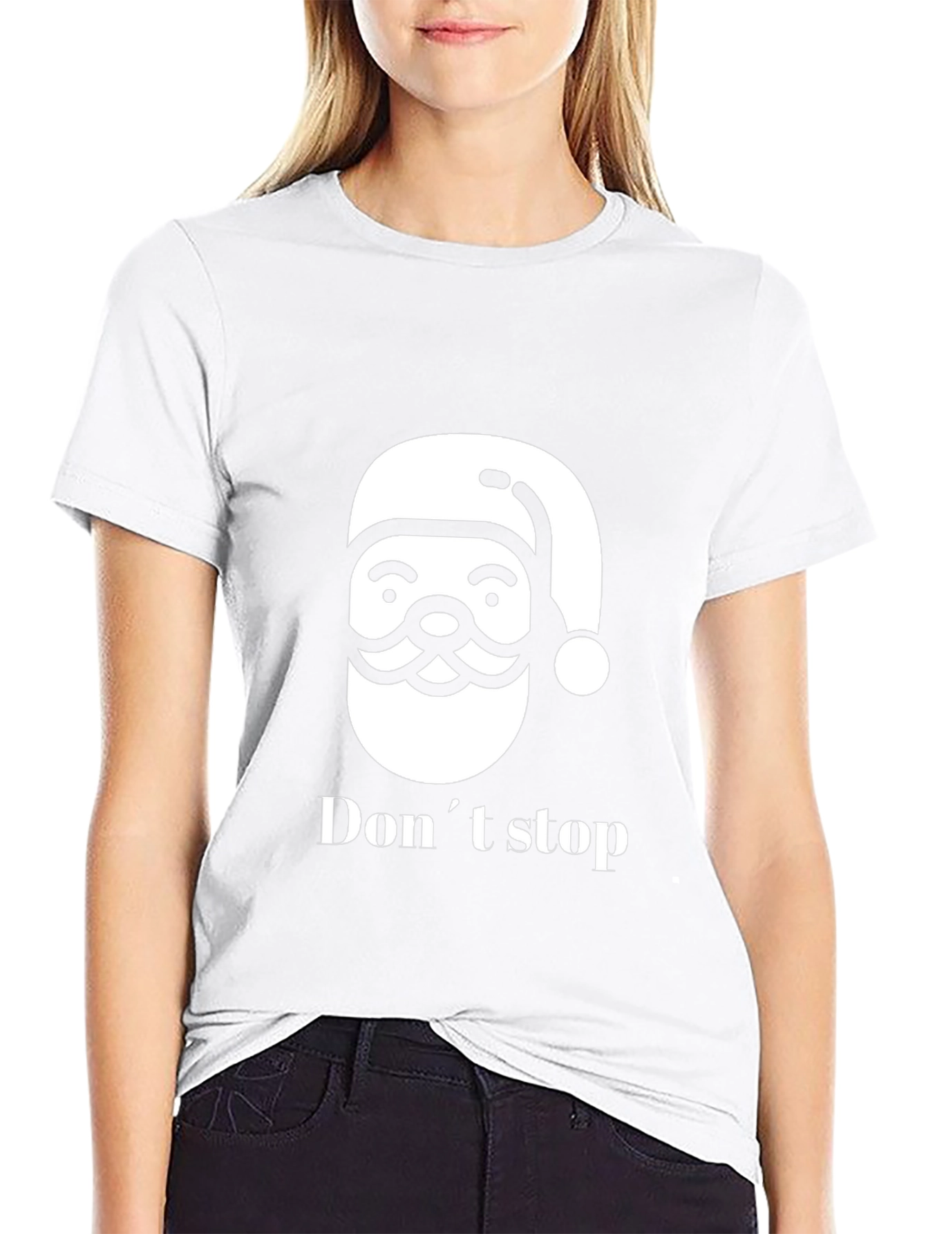 Festive Santa Dont Stop Black T-Shirt