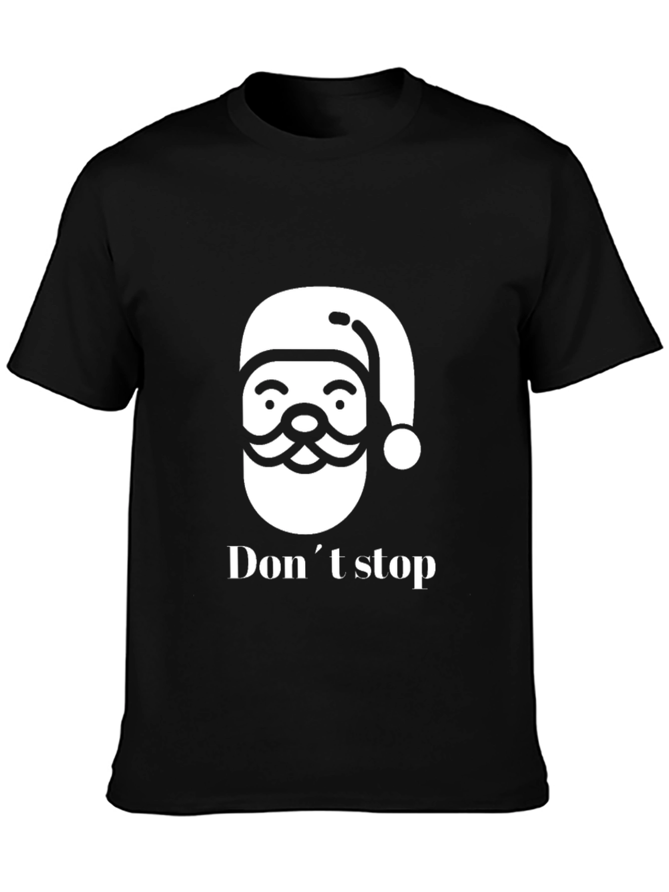 Festive Santa Dont Stop Black T-Shirt