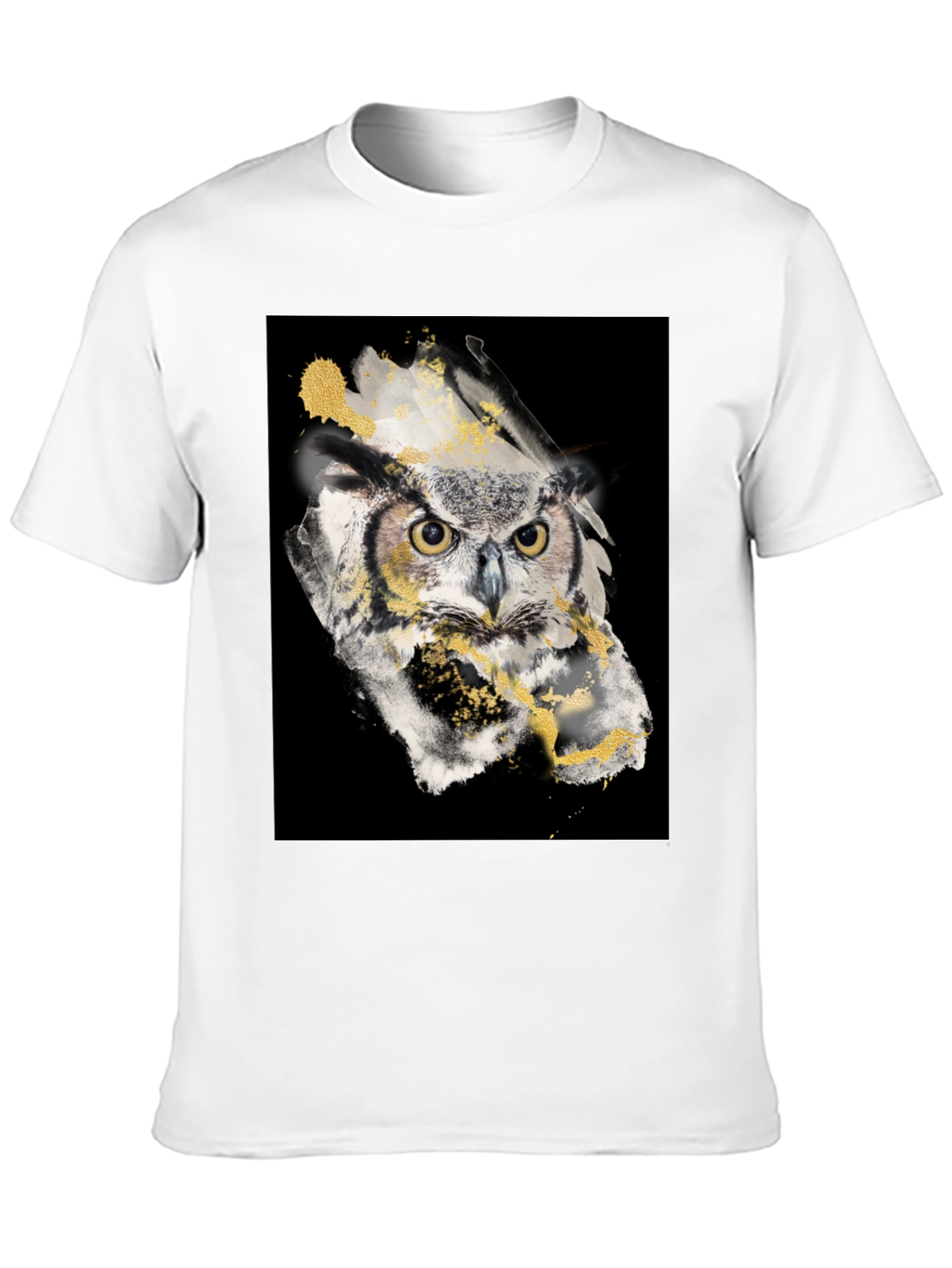 Owl Art Black T-Shirt - Mens Graphic Tee