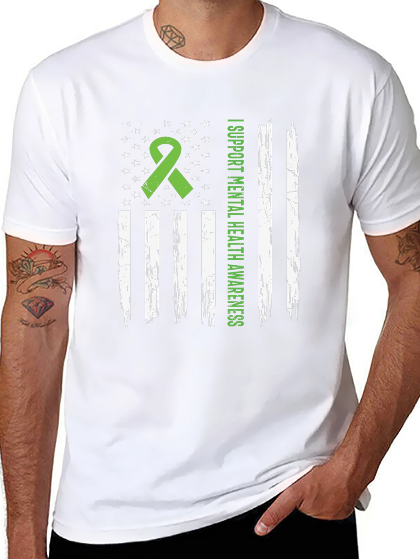Mental Health Awareness American Flag Graphic Tee