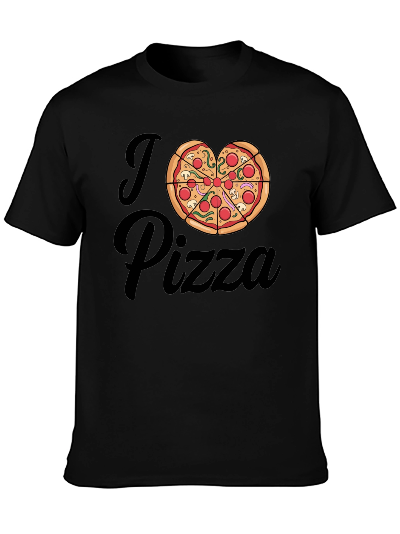 I Love Pizza T-Shirt - Heart Shaped Pizza Design