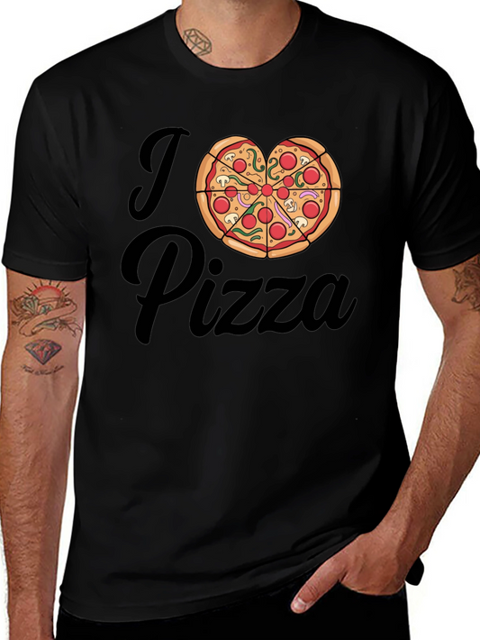 I Love Pizza T-Shirt - Heart Shaped Pizza Design