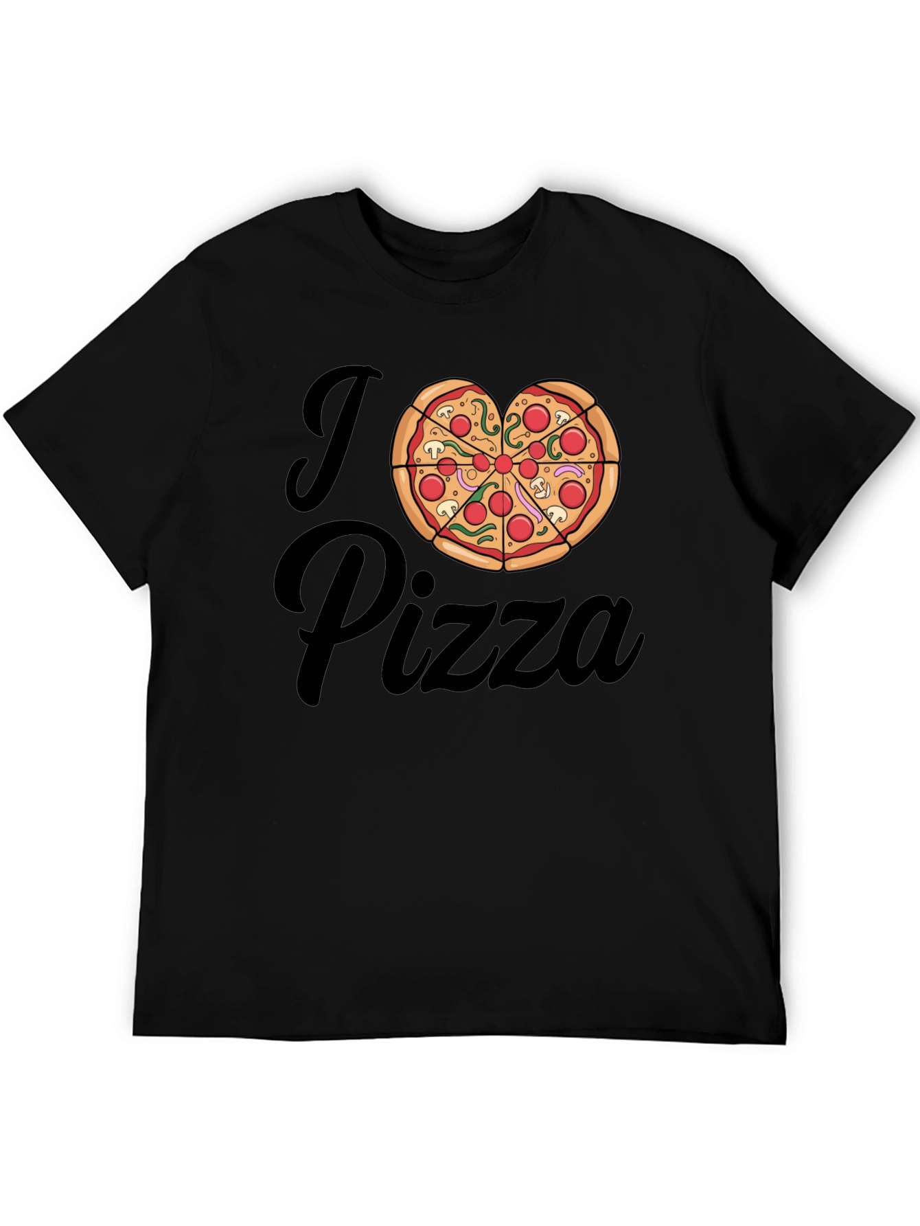 I Love Pizza T-Shirt - Heart Shaped Pizza Design