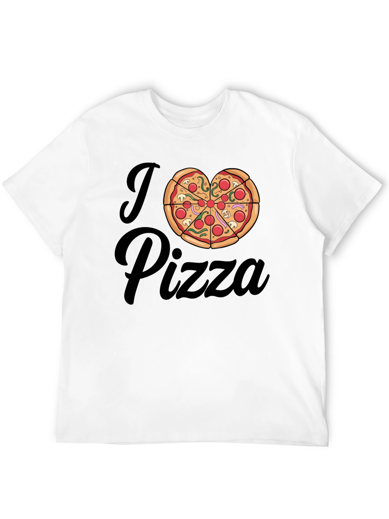 I Love Pizza T-Shirt - Heart Shaped Pizza Design