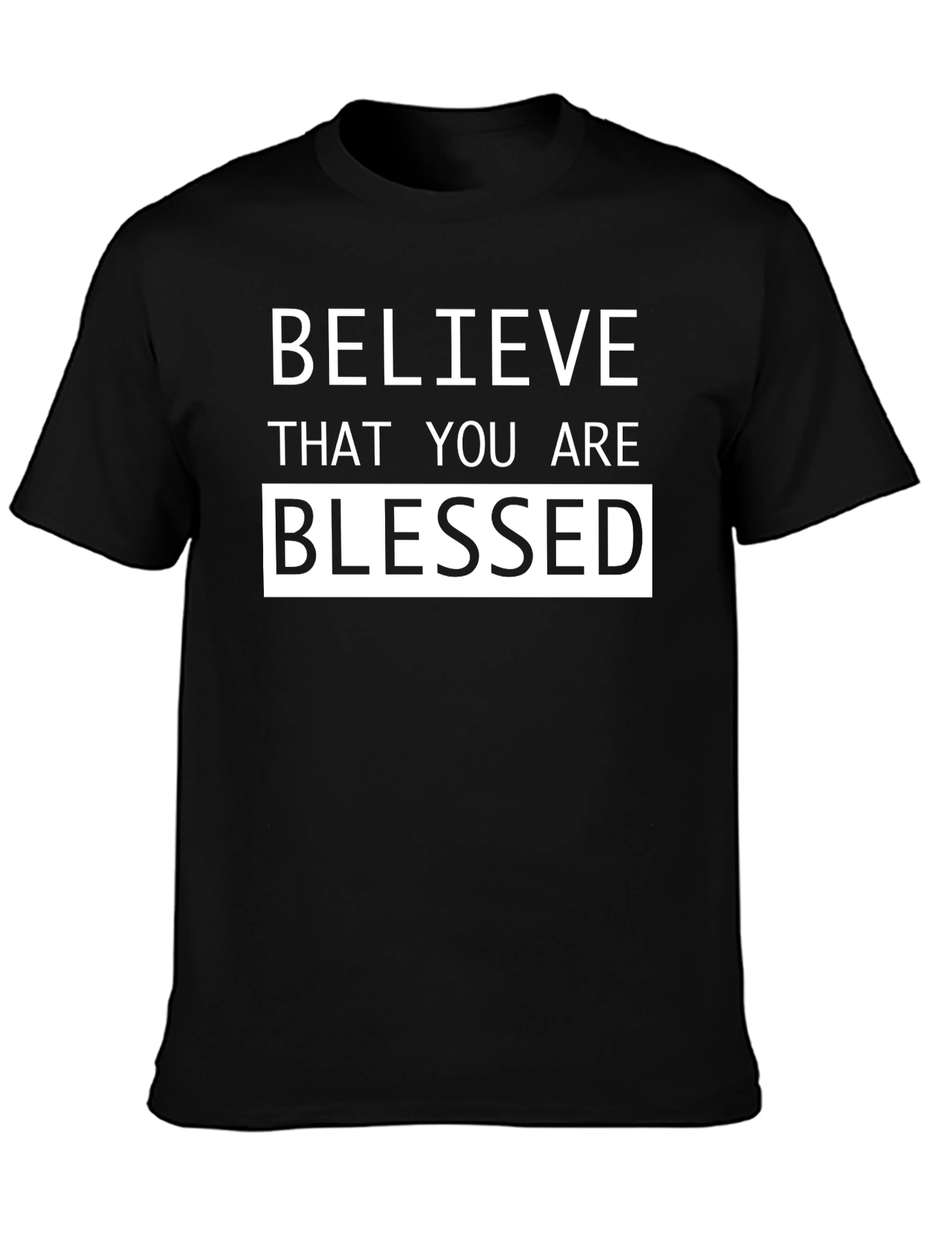 Believe Blessed Graphic Tee - Mens Black T-Shirt