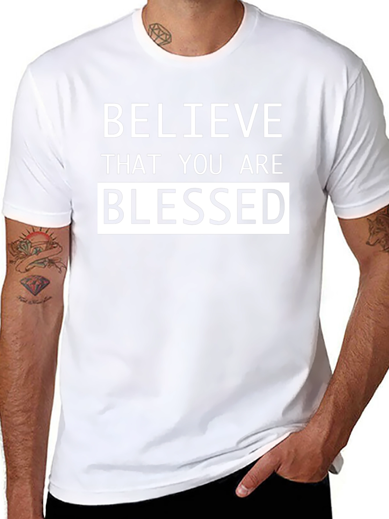 Believe Blessed Graphic Tee - Mens Black T-Shirt