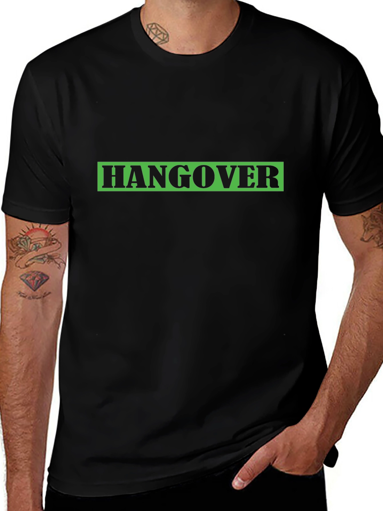 Hangover T-Shirt - Black Crew Neck Tee
