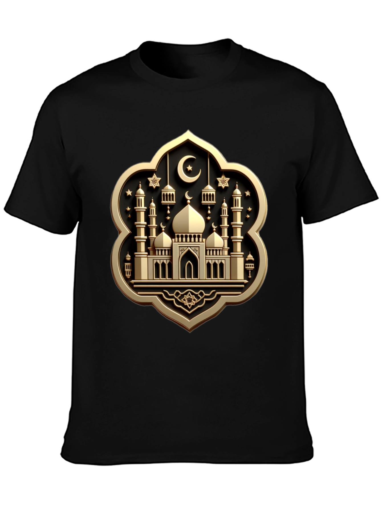 Golden Mosque Graphic Tee - Stylish Islamic Design