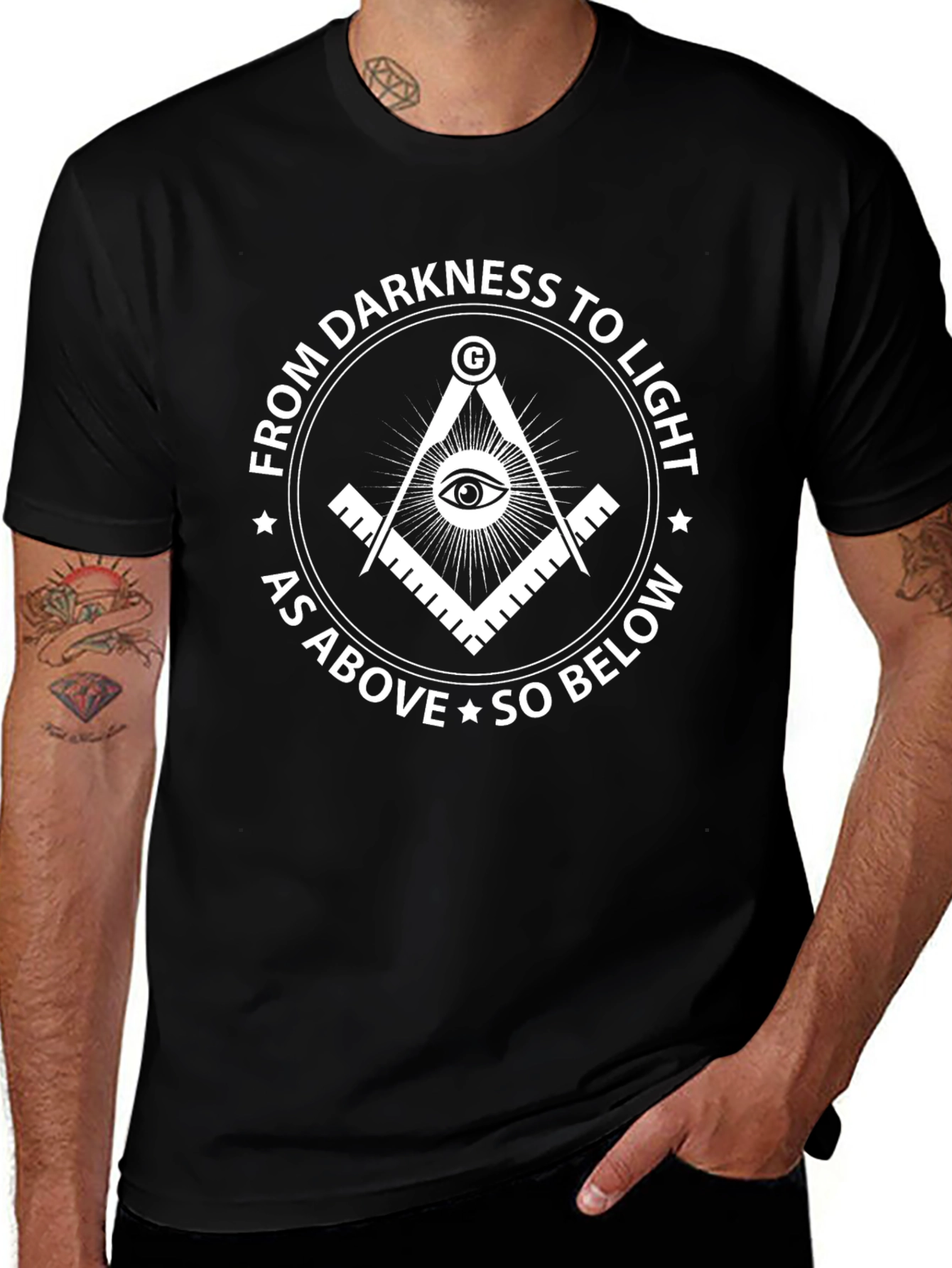 Masonic Symbol Black T-Shirt