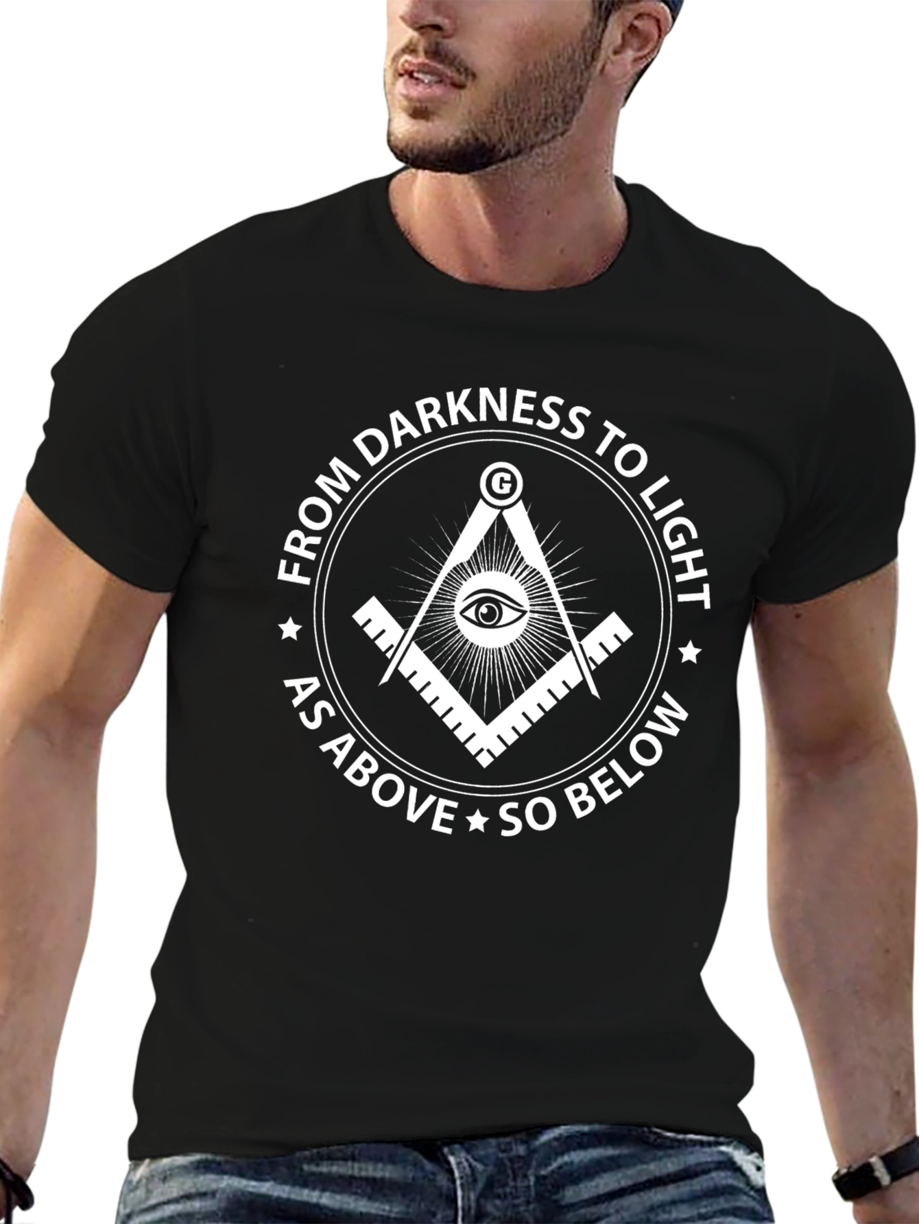 Masonic Symbol Black T-Shirt