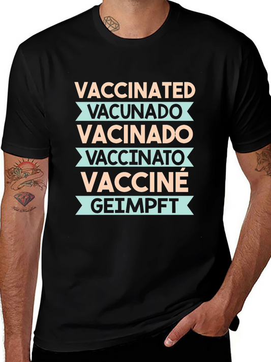Vaccinated Languages Graphic Tee - Unisex Black T-Shirt