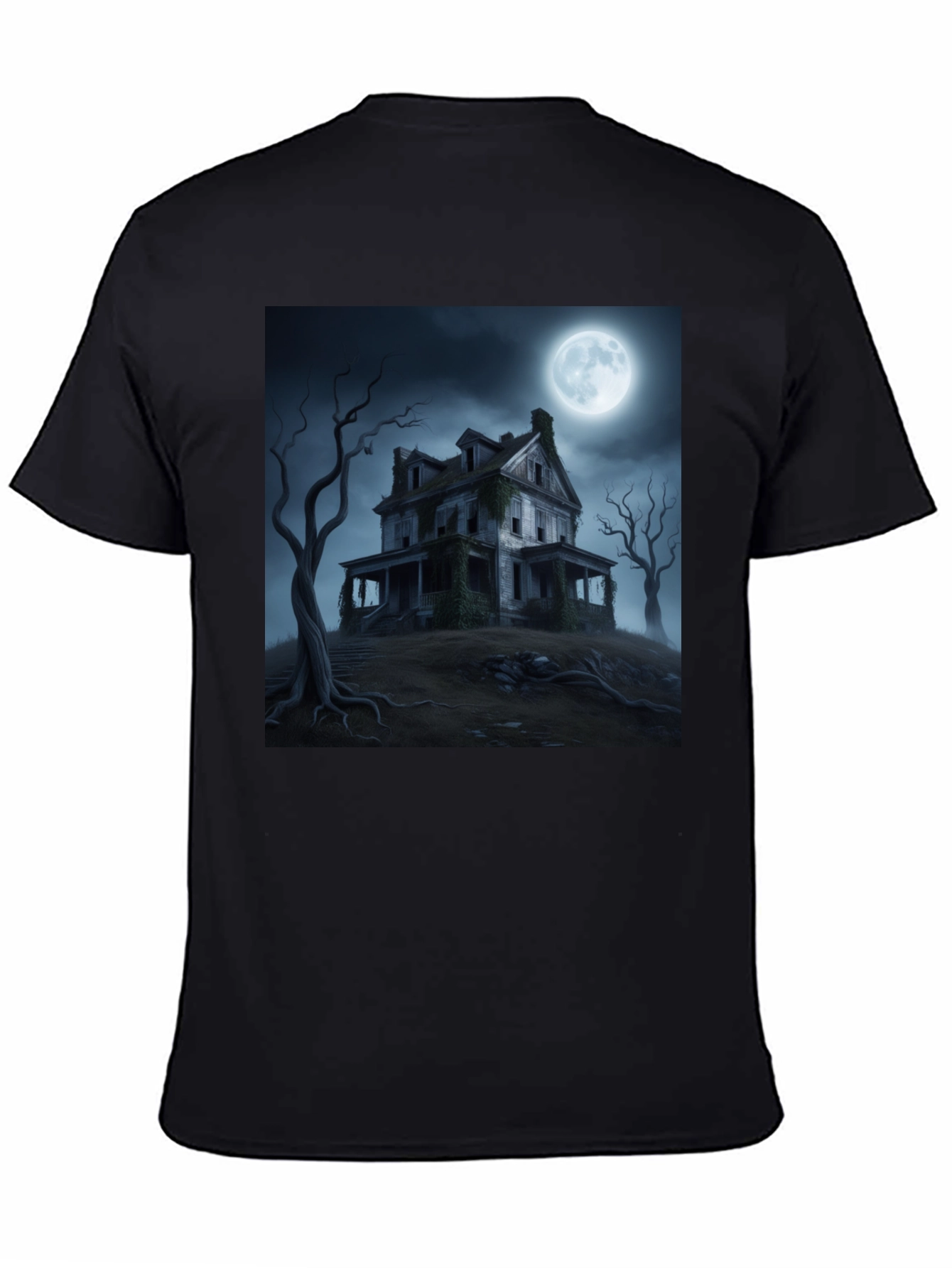 Haunted House Graphic Tee - Spooky Halloween Shirt