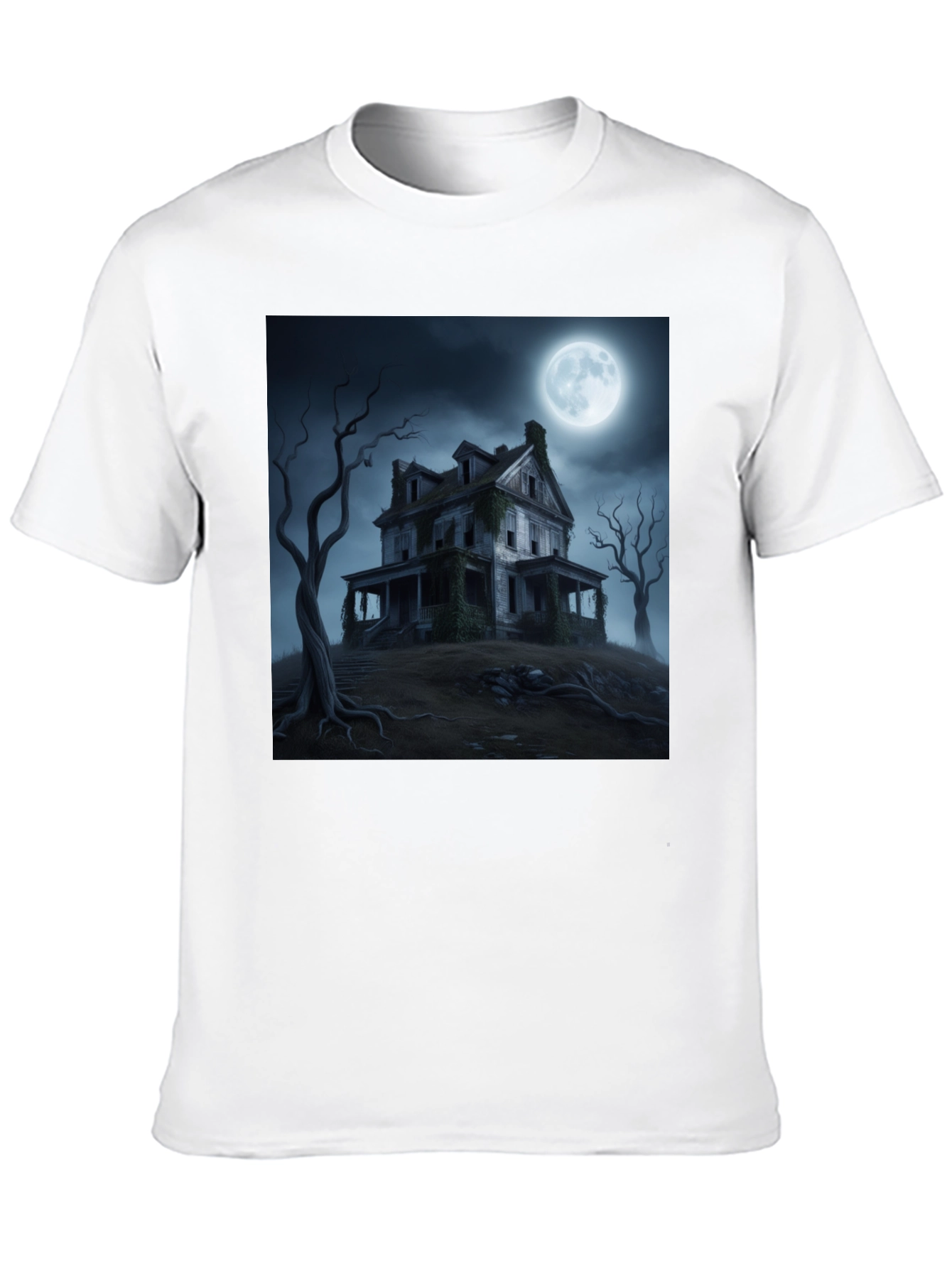 Haunted House Graphic Tee - Spooky Halloween Shirt