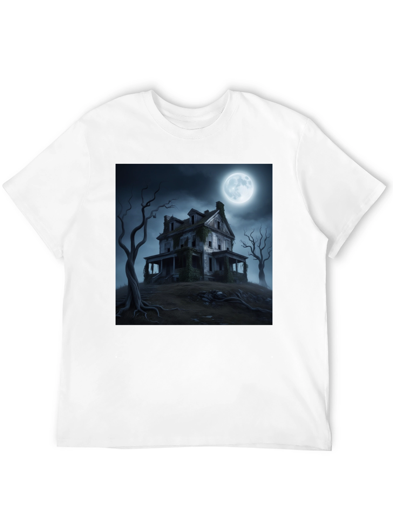Haunted House Graphic Tee - Spooky Halloween Shirt